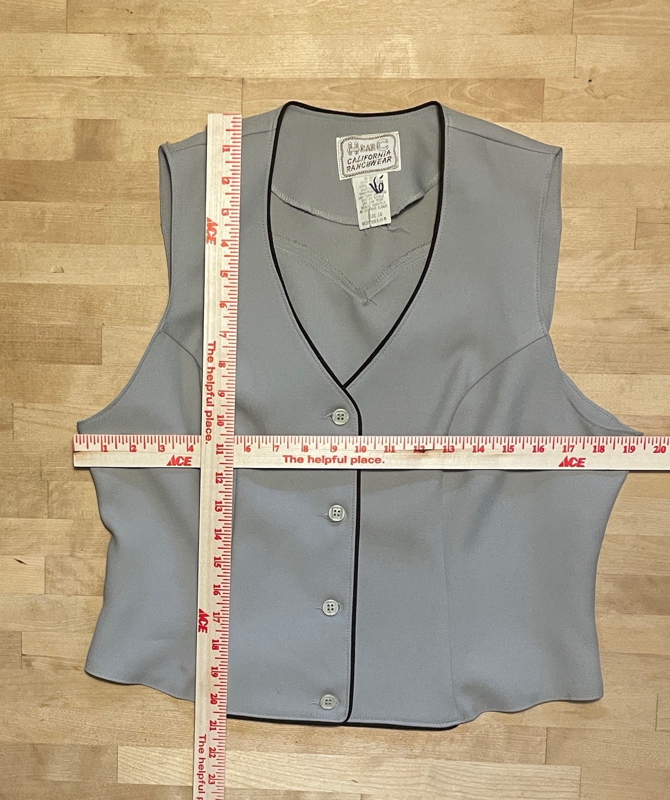 Vintage H bar C California Ranchwear Vest Size 16