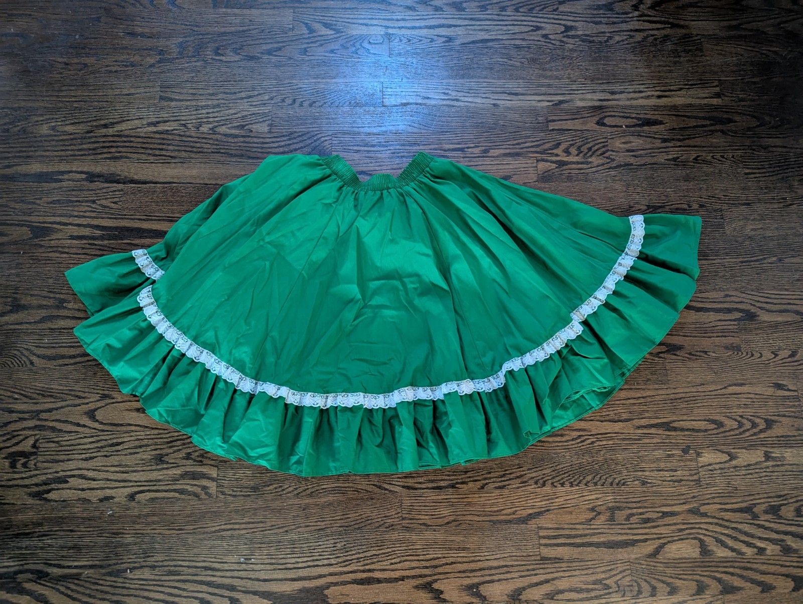 Vintage Partners Please Square Dance Circle Skirt Rockabilly Size S USA Green