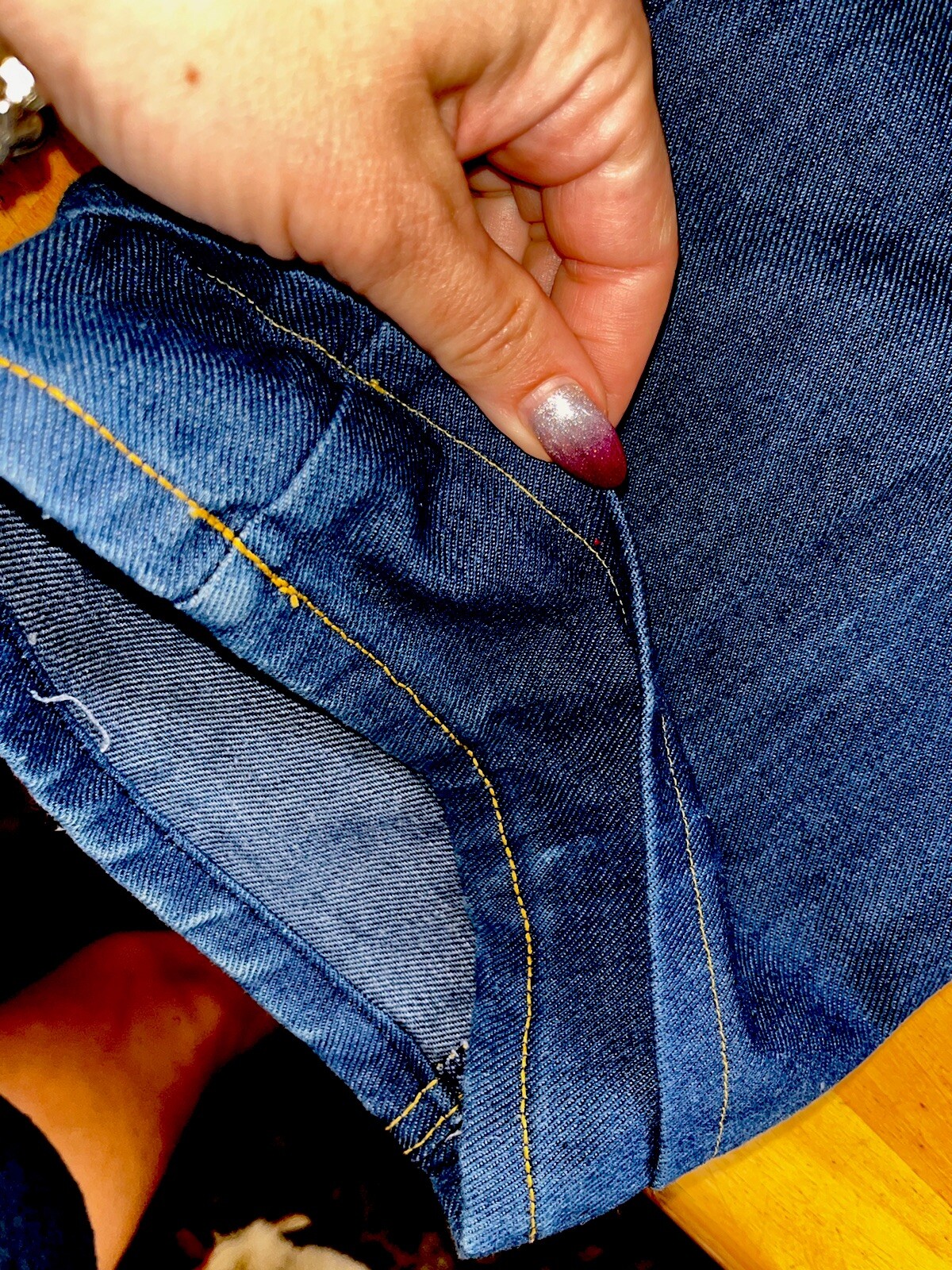 Vtg 1970s UNIVERSITY PARK Bell Bottoms Flare Jeans Embroidered Tennis Shoes-Sz 9