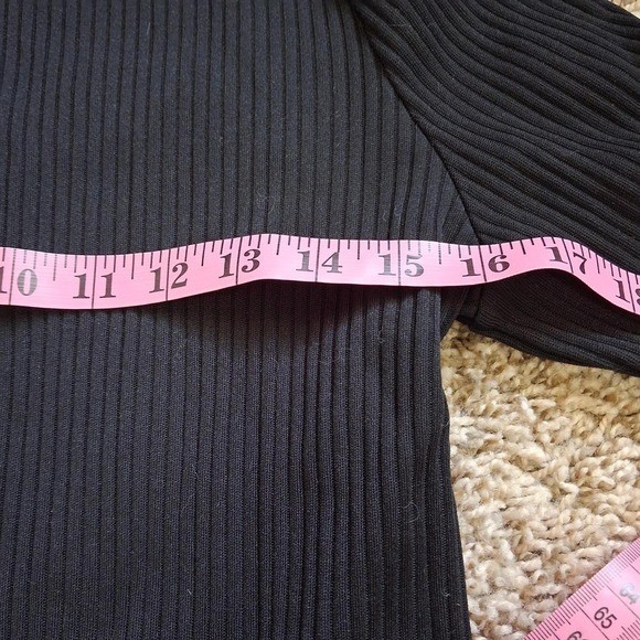 Vintage 70s Black Ribbed Turtleneck Sweater S
