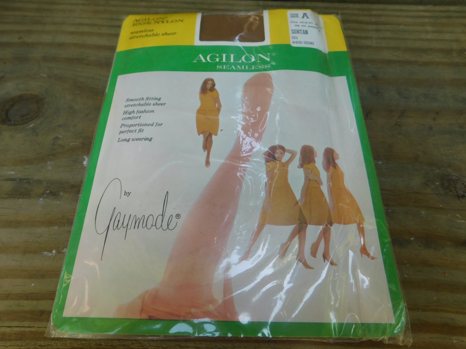 3 Pair 8.5-9-9.5 size Vintage Sheer Agilon Gaymode Stockings Suntan Nylons *NEW