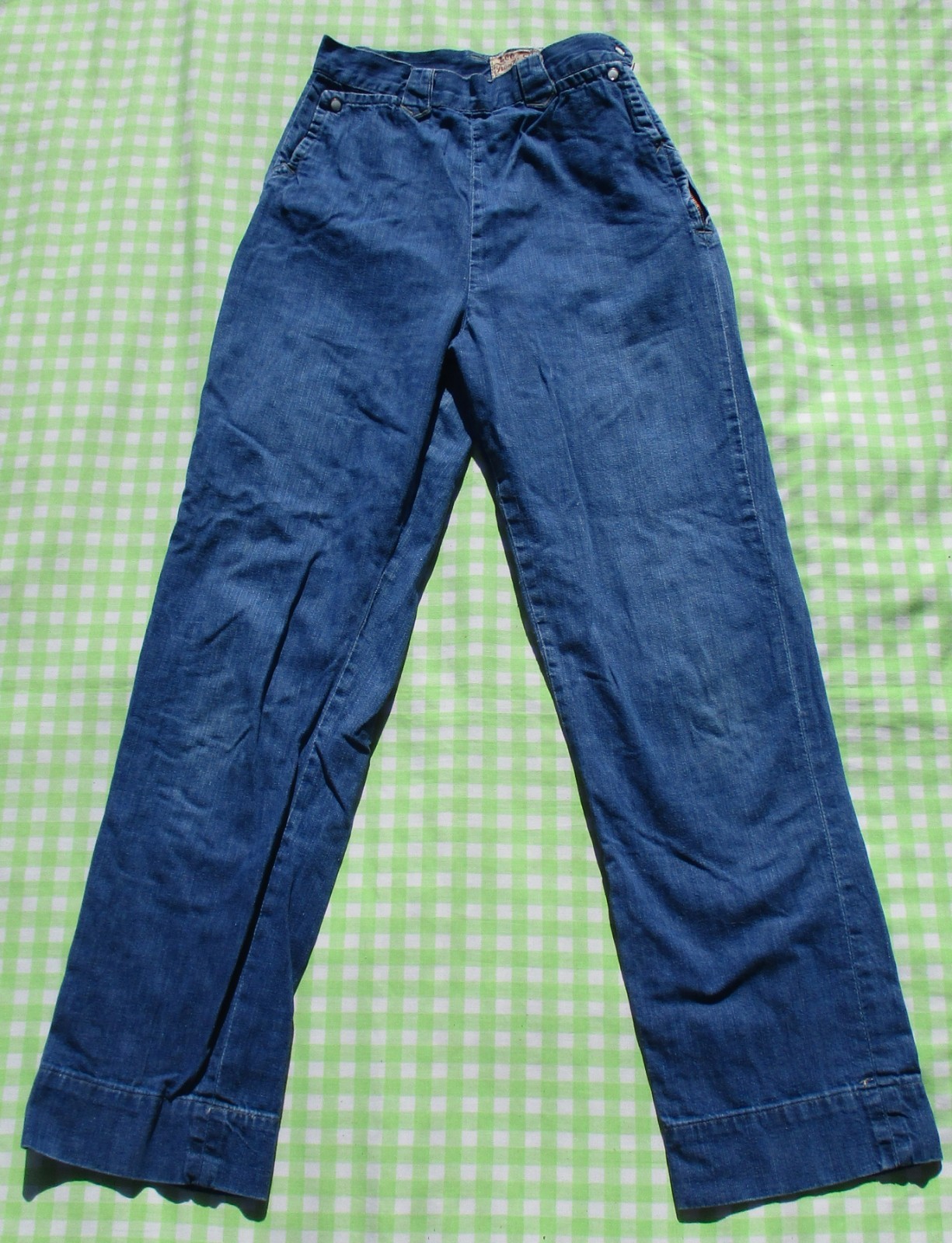 VTG 60s Lee Frontier Lady Pearl Snap Side Zip Denim Jeans 24 1/2 X 29 5/8