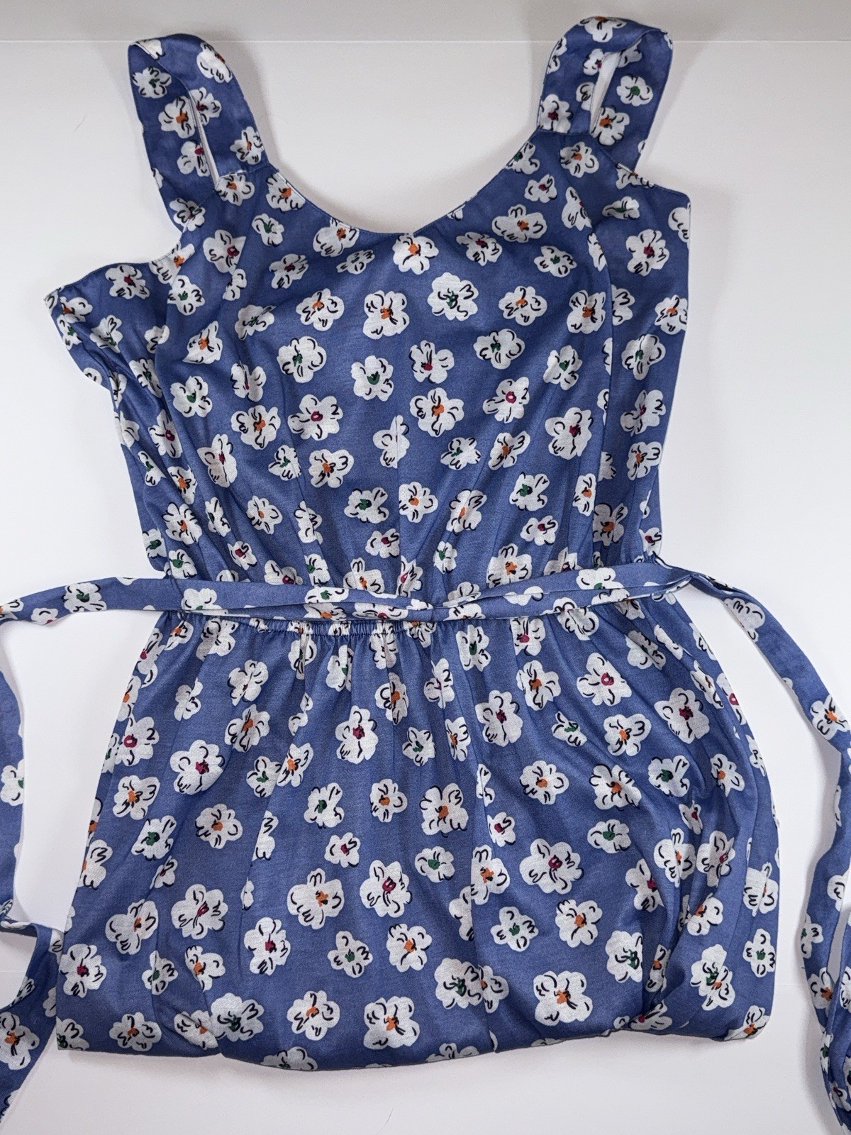 Vintage Dress Size 12 Darian Blue With Colorful Flowers Cinch Waist Floral 90’s