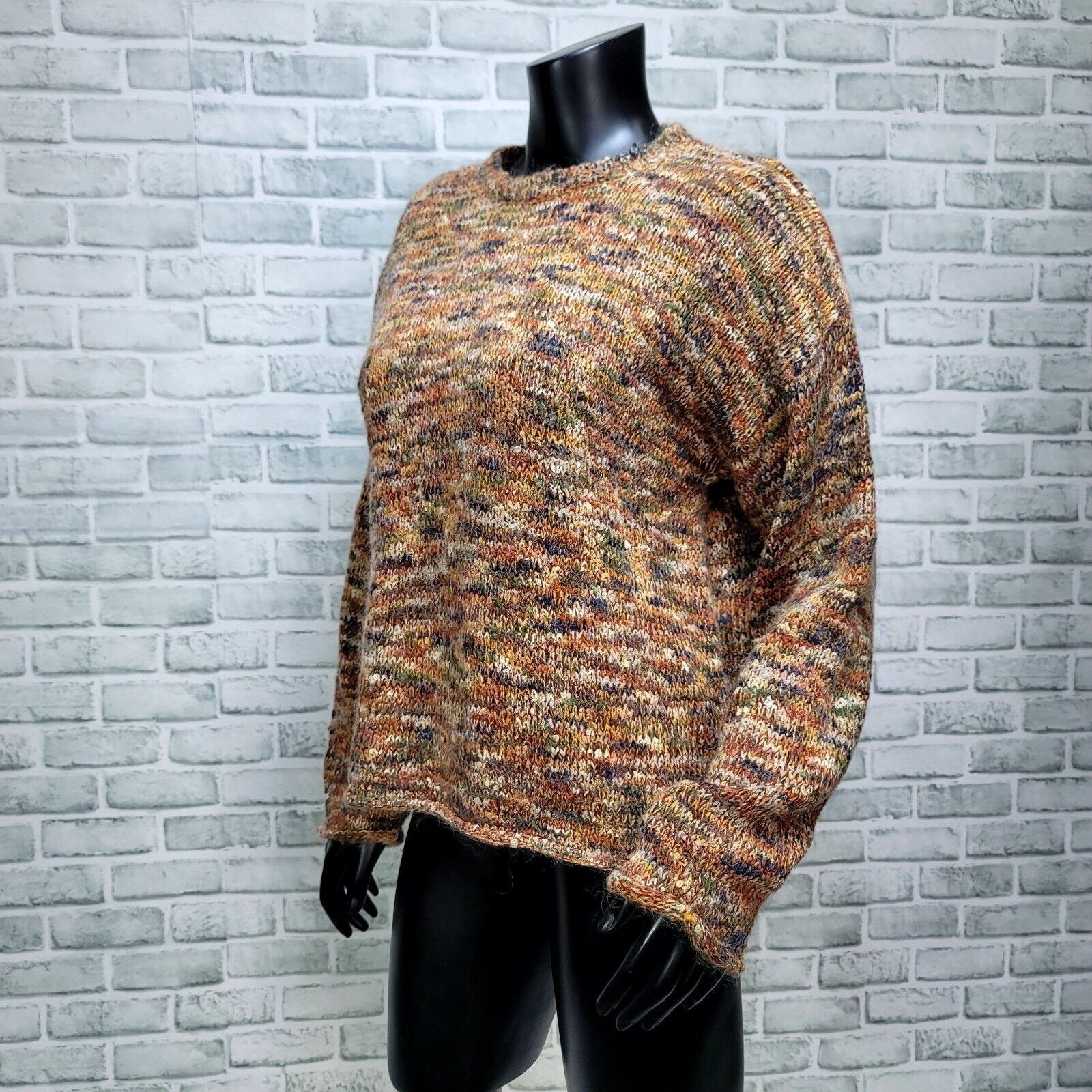 Bravo Vintage Space Dye Knit Sweater Womens M Multicolor Wool Blend Chunky