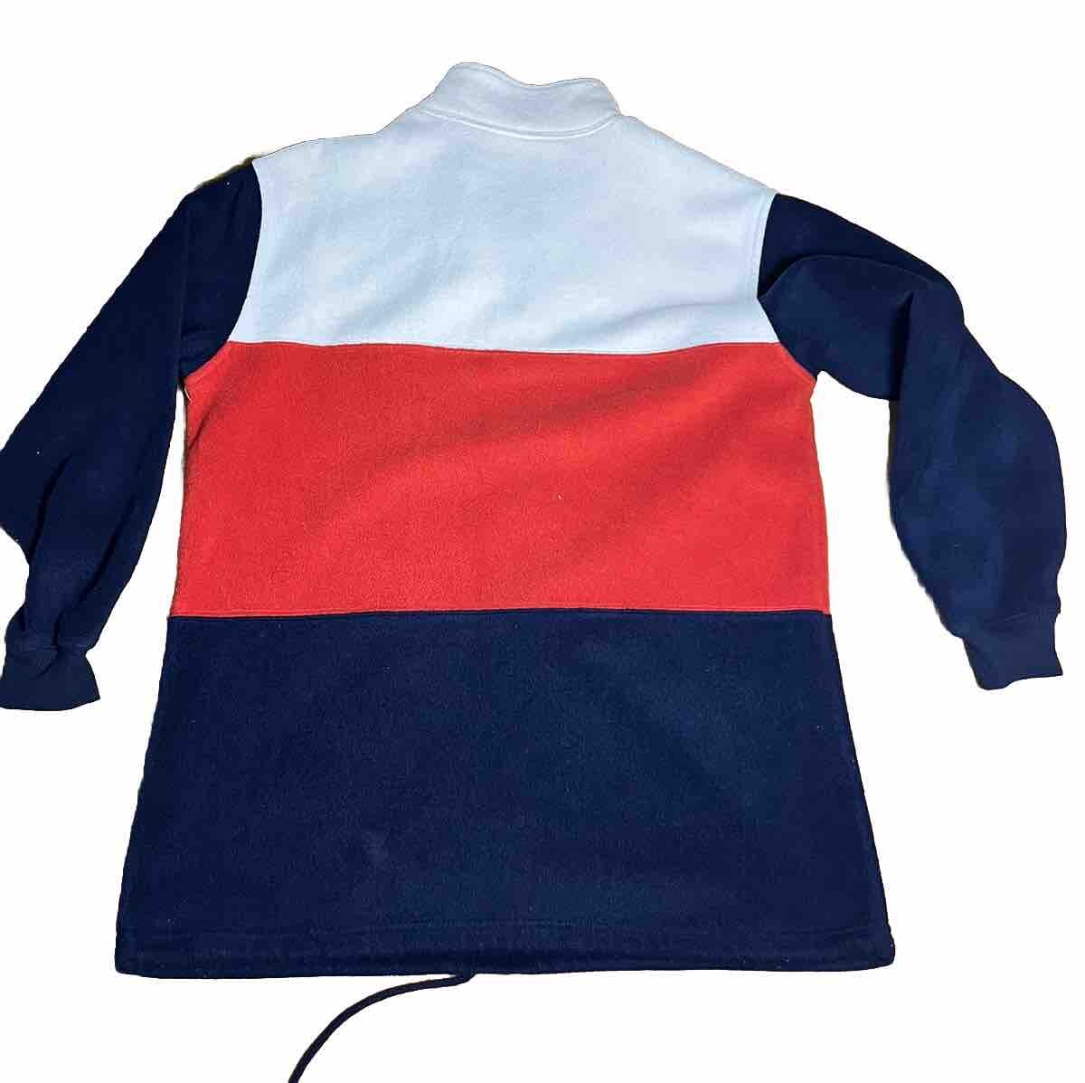 Vintage Y2K Liz Claiborne Fleece USA Flag 1/4 Zip Pullover Womens Small 22×29