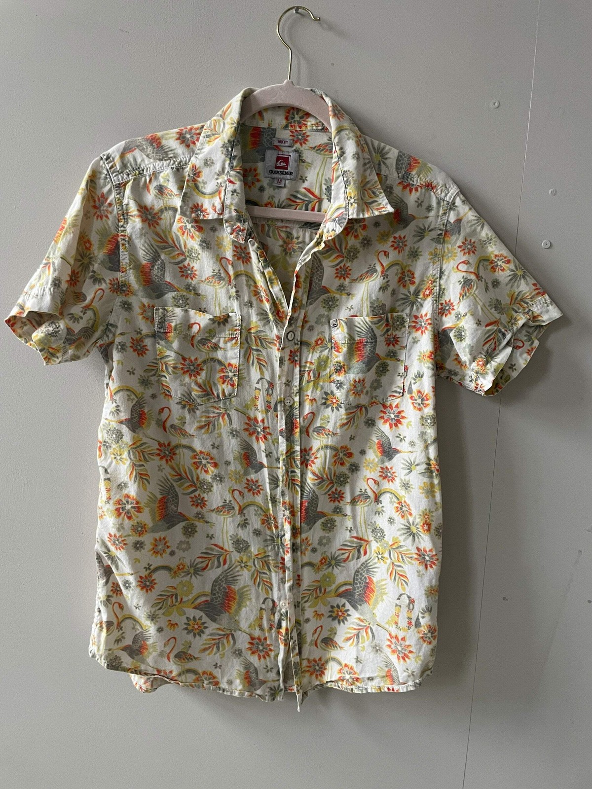Retro vintage men’s button up, Quicksilver Shirt, 70s shirt, Surfer shirt, Vinta