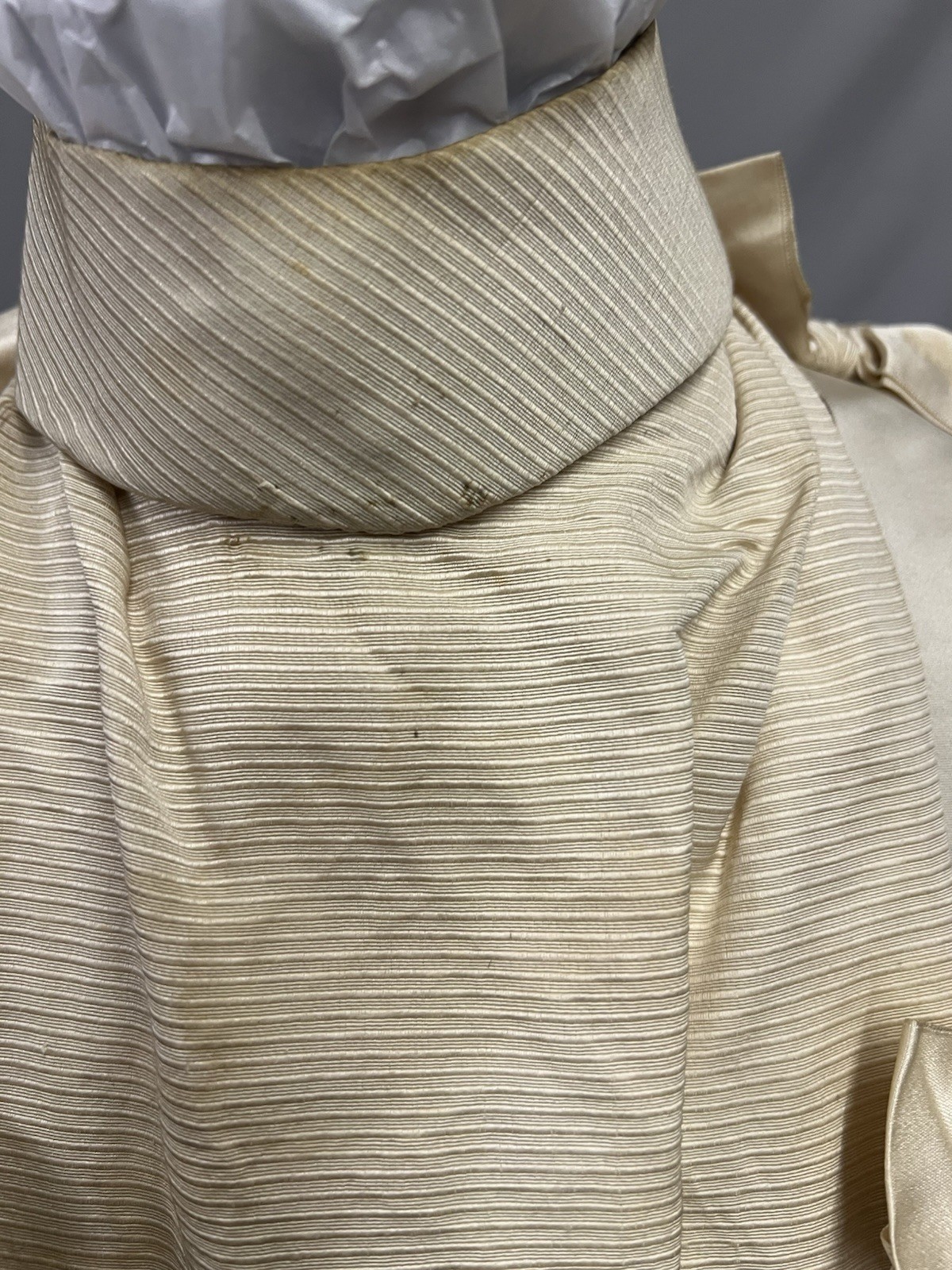 1880’s Gray & Ivory Silk Bustle Gown
