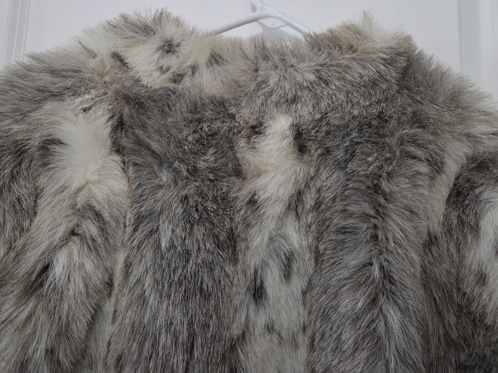 Vintage 80s JORDACHE Snow Leopard Faux Fur Jacket Coat Size M L