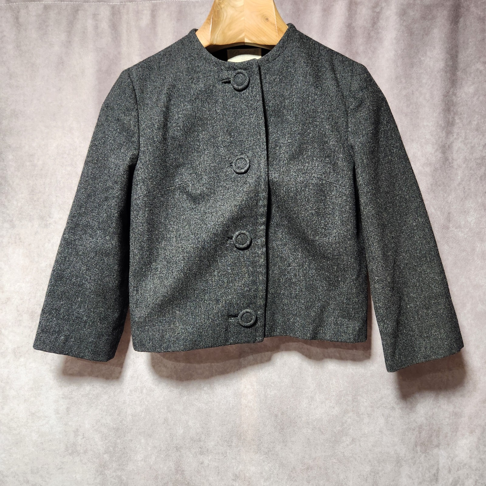 Vintage women’s 2pc PENDLETON Suit Jacket Skirt set Dark Gray 100% Wool size 10