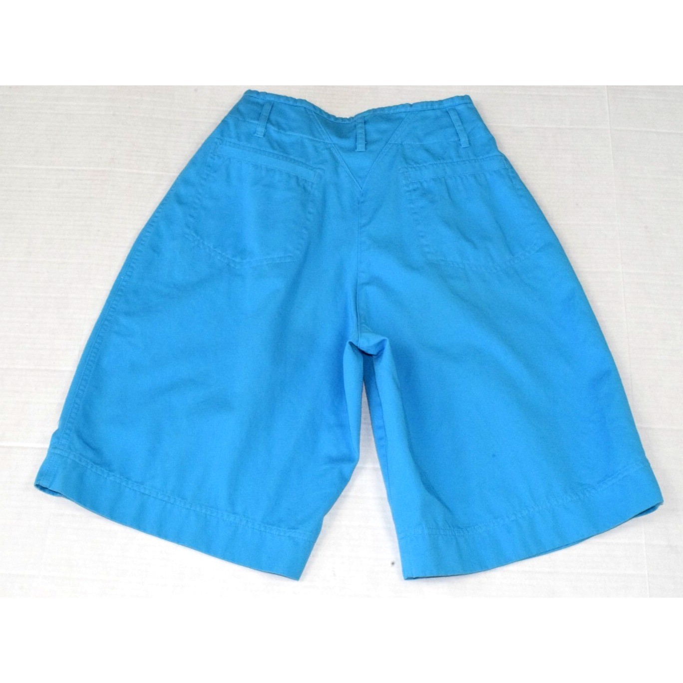 Vintage Shorts Sportables Size 6 90s Sky Blue Ultra High Waist Pleats Cotton