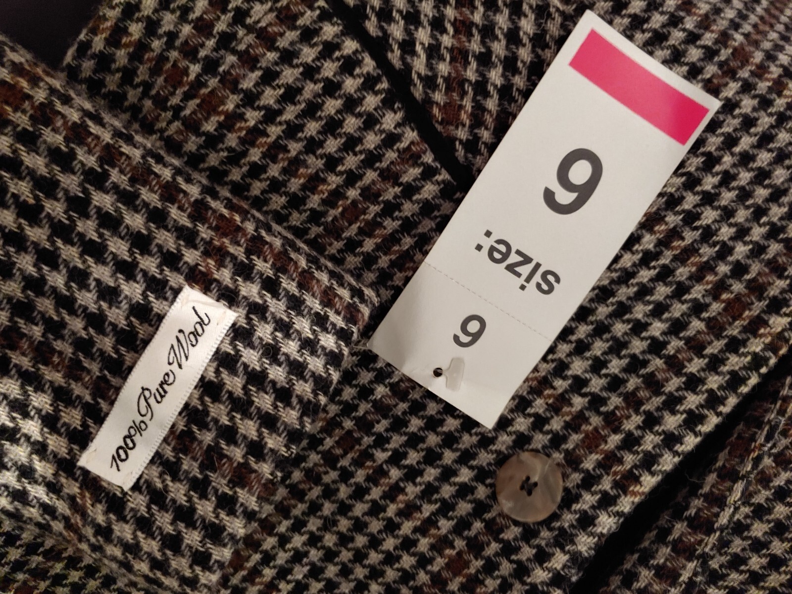 NWT VTG David N Wool Houndstooth Blazer Jacket Women’s 6