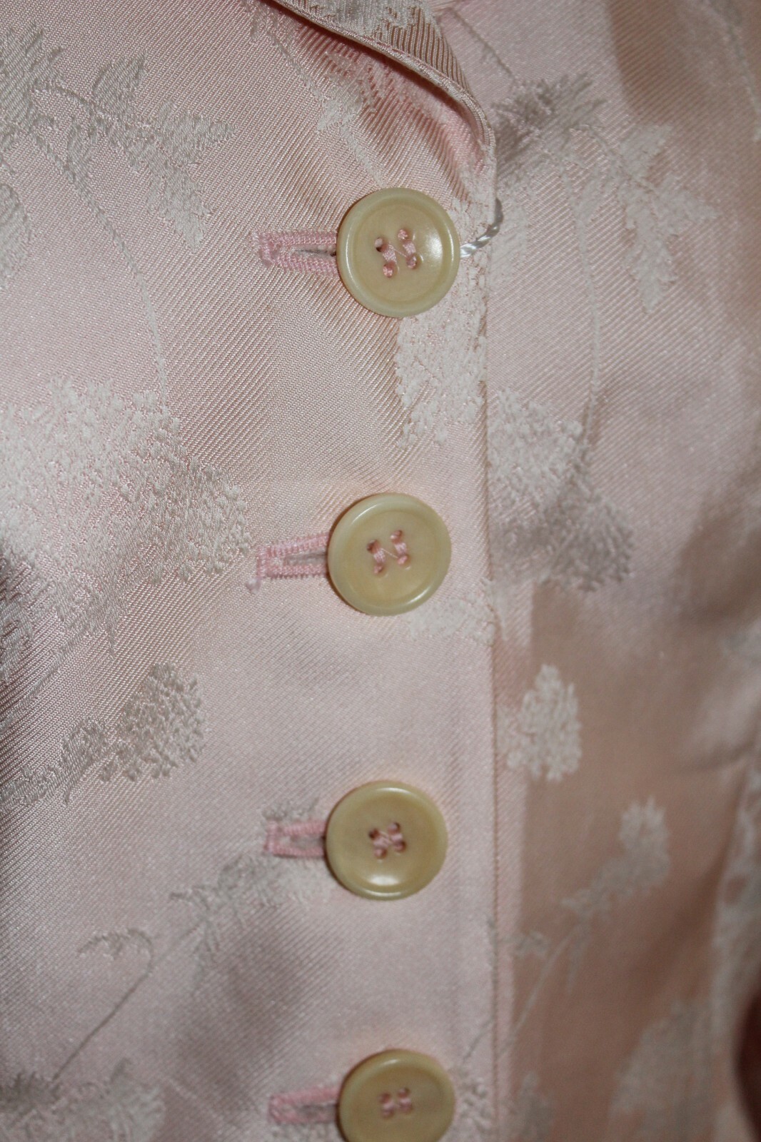 VTG NWT 90’s Barneys NY Floral Brocade Pink Cotton Silk Blazer Skirt Suit 8 10