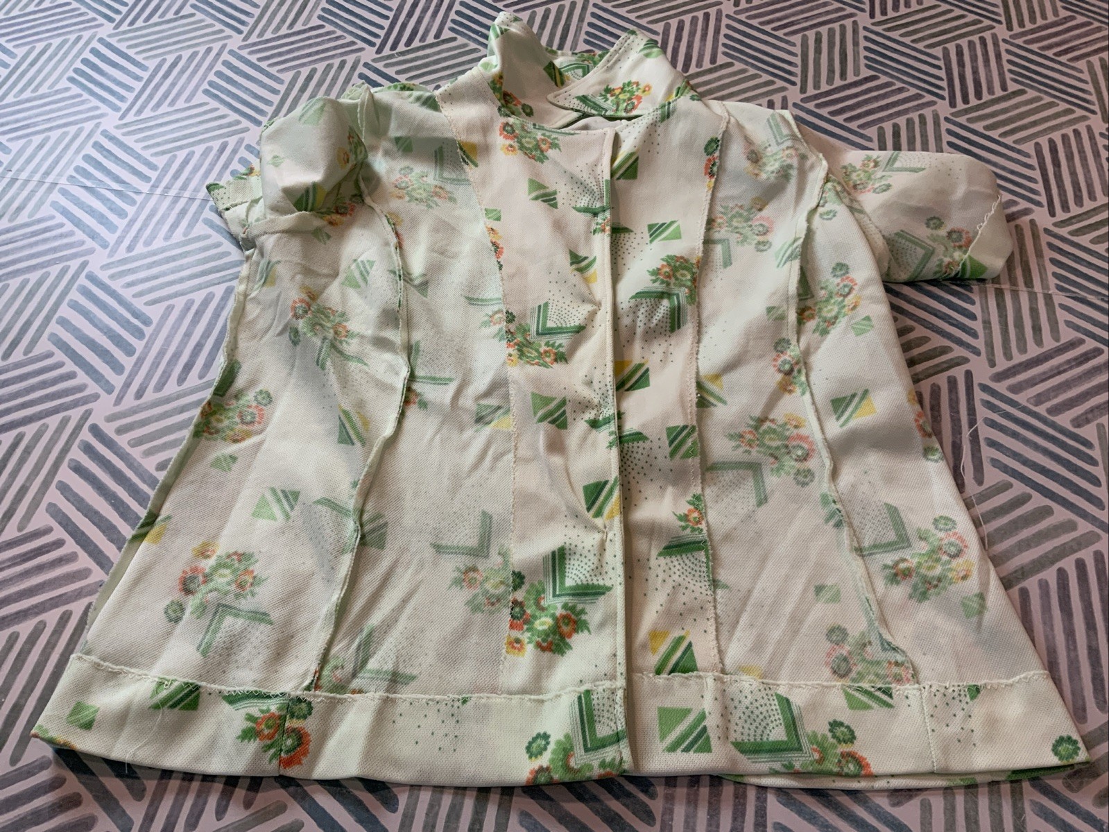 Vintage 50s Style Women’s Collar Button Up Shirt Homemade Light Green Sz 12