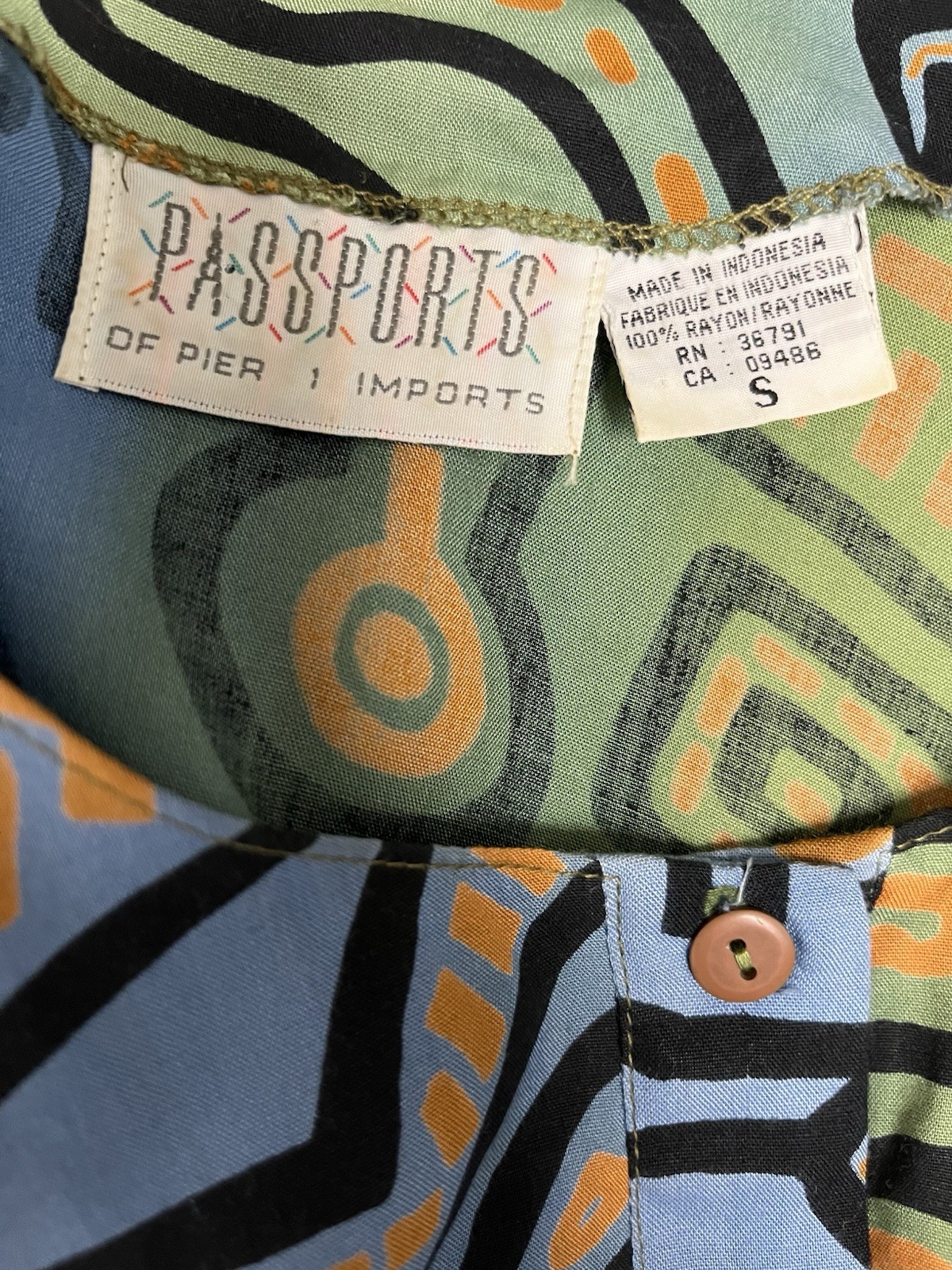 90s RARE Haring Style Pop Art Graphic Dress Dancing Figures Passport Pier 1 Sz.S