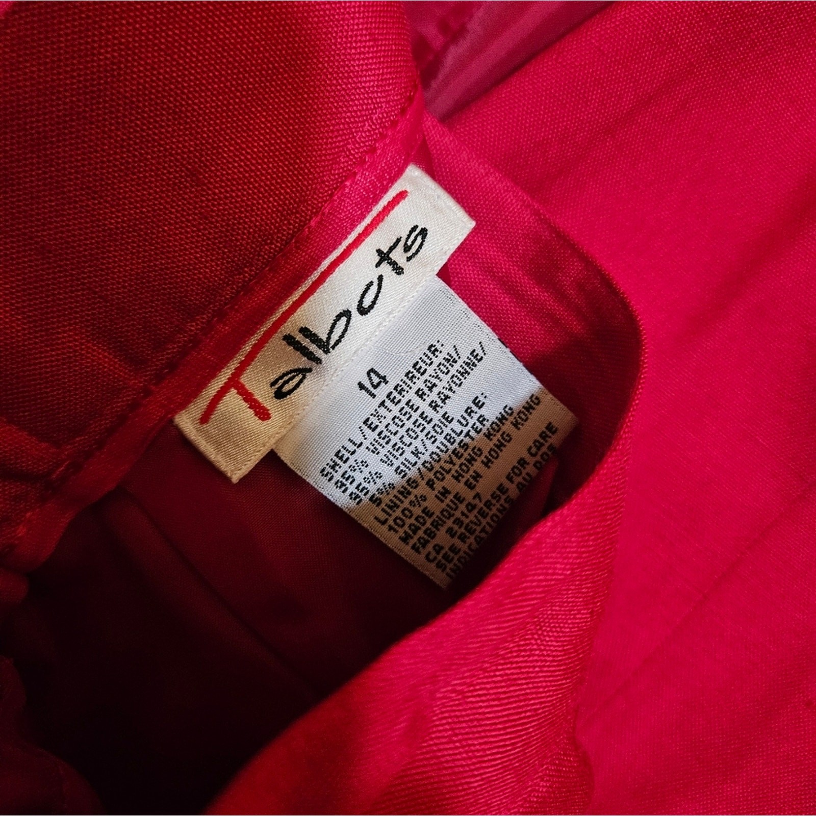 Talbots Blazer Hot Pink Fuchsia Silk Blend Oversized Padded Shoulders Size 12