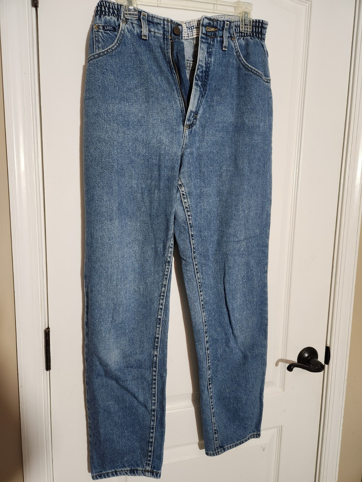 Vintage Lee Mom Jeans Womens 10 MED Tapered USA 90s High Waisted Grandma