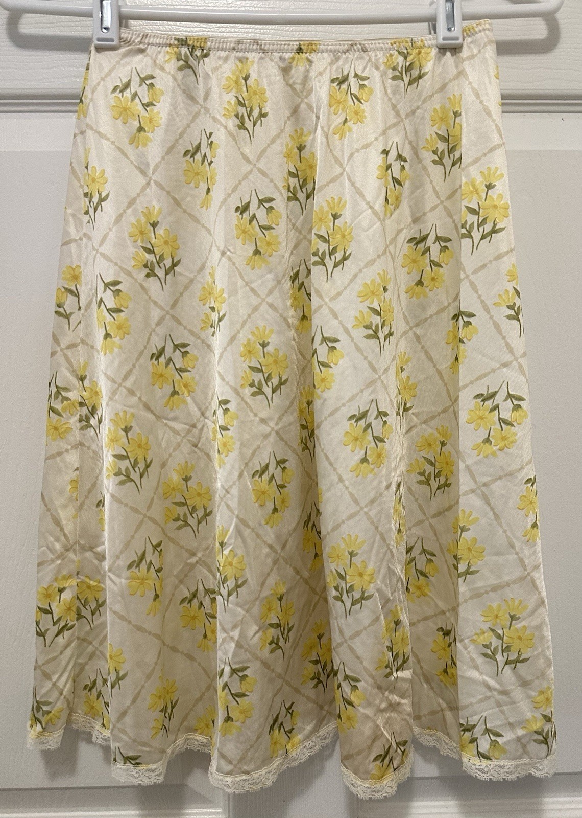 Vtg Van Raalte Floral Slip Skirt Cottage Retro Sz Small