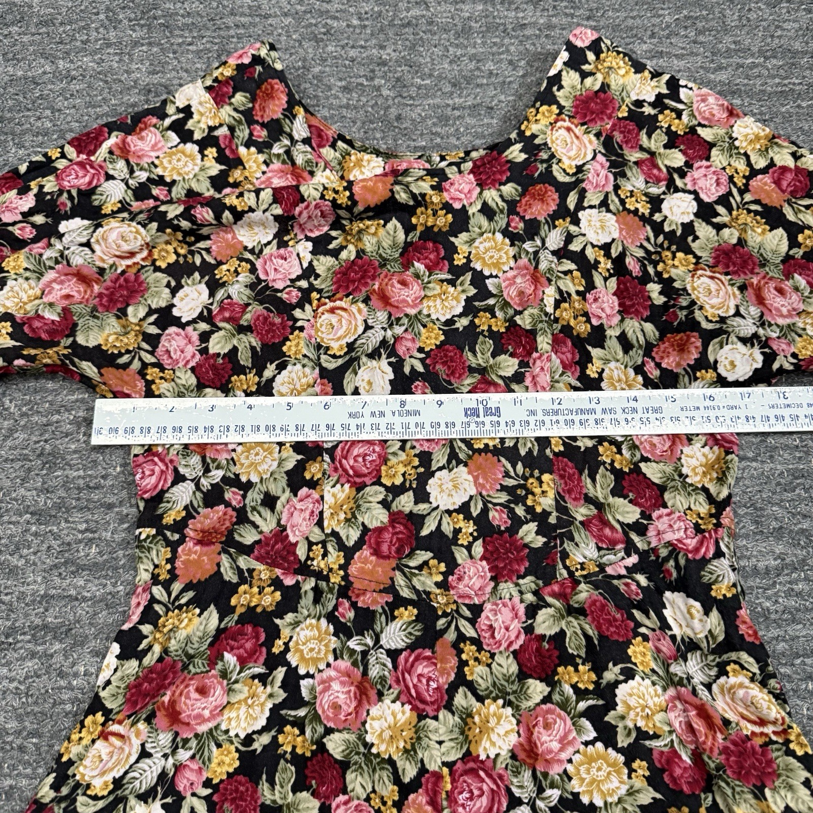 Vintage Ms Choice Dress Women 10 Floral Fit and Flare Midi Prairie Homestead 90s
