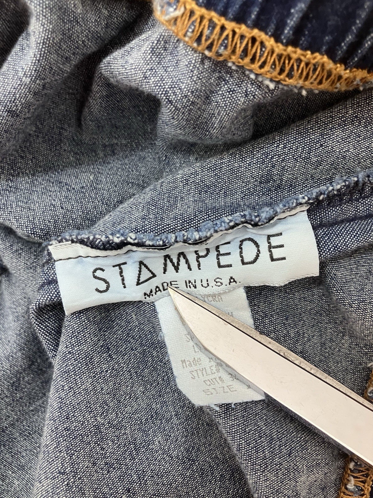 Vintage 1980s Stampede Blue Denim Stirrup Jeggings Womens Size 18W Made In USA