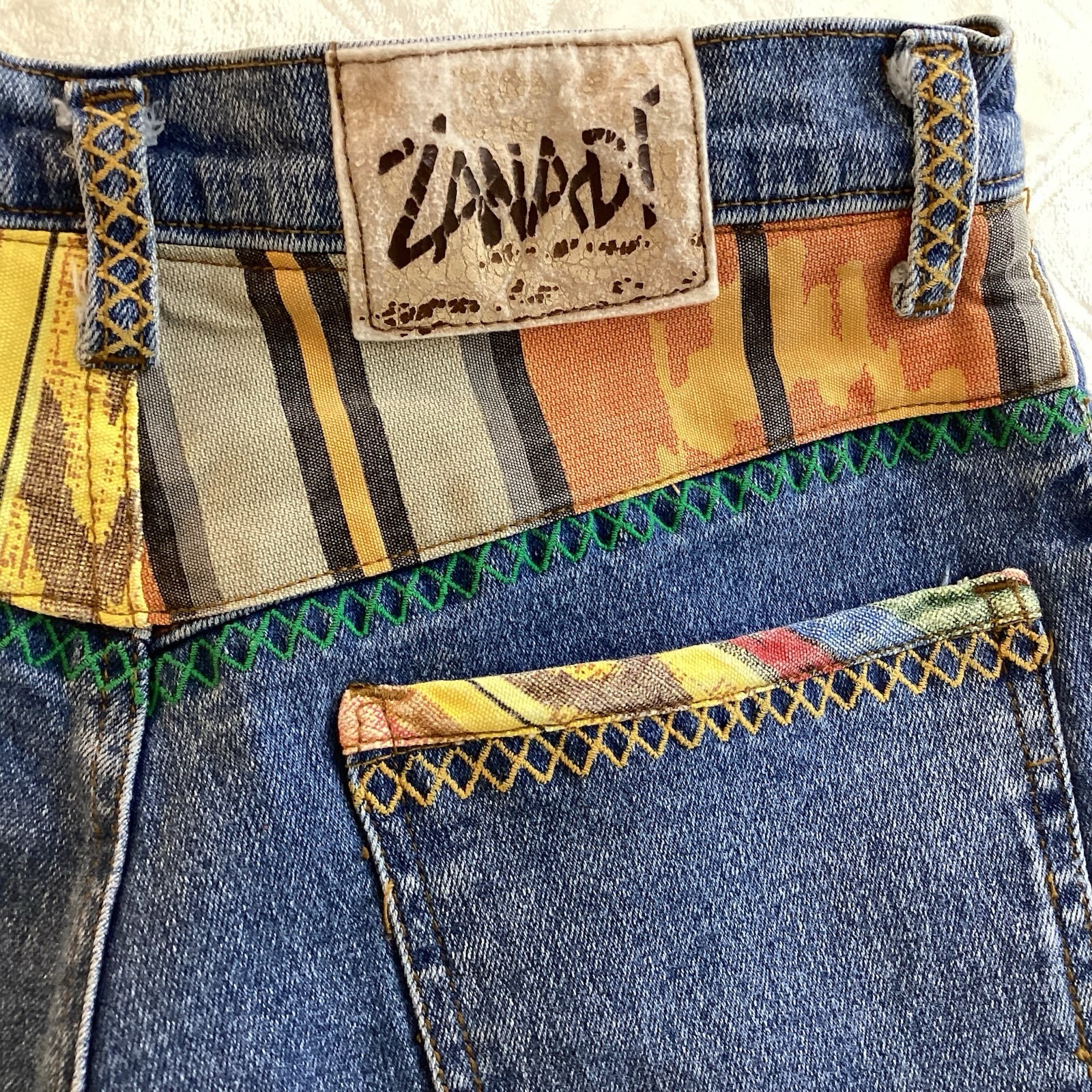 Zana Di Jeans Size 28″ Waist High-Waisted Patches Vintage 80s (14 Juniors)