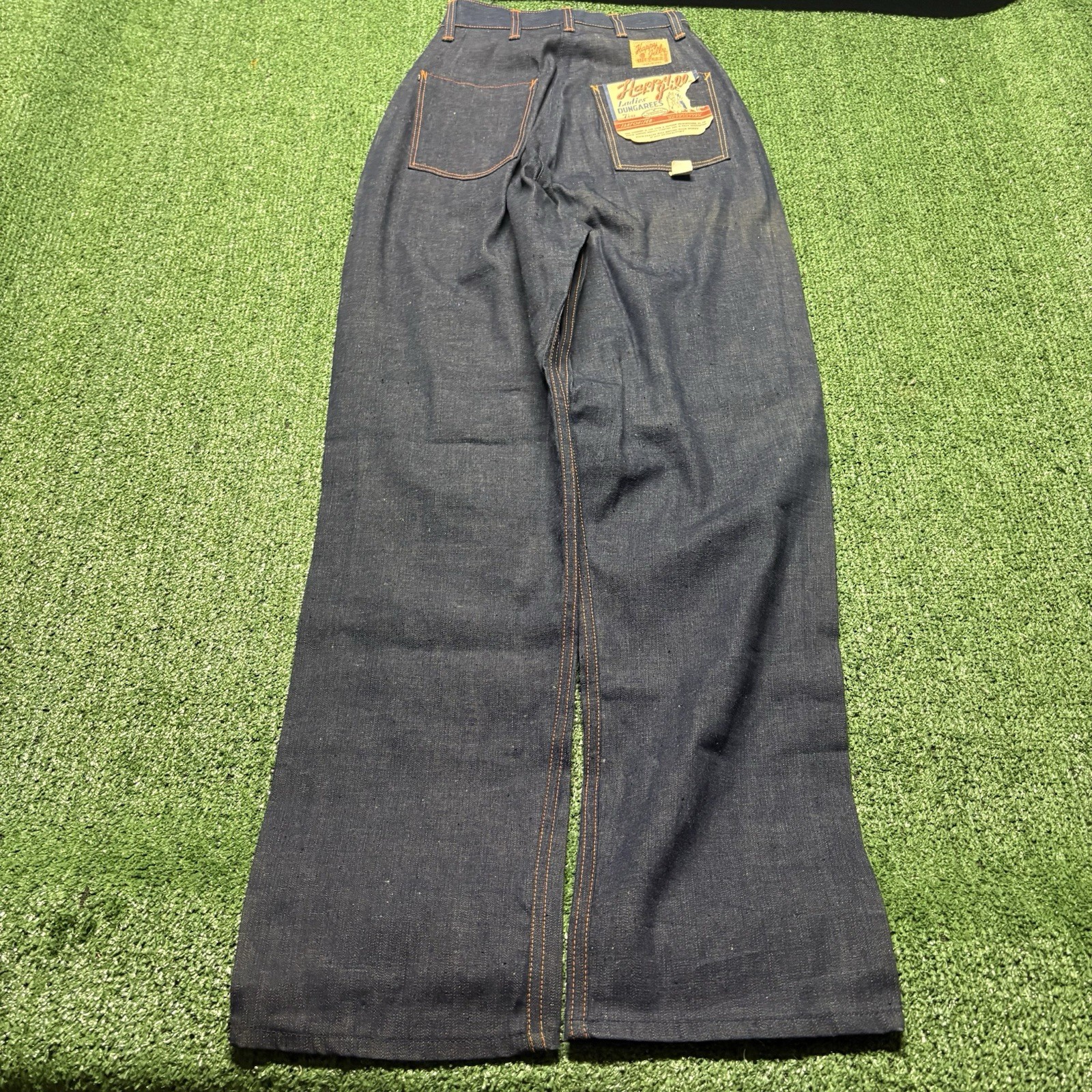 VTG Happy Jill Ladies Dungarees Denim Jeans Dead Stock 1950s Sanfordized 22×31