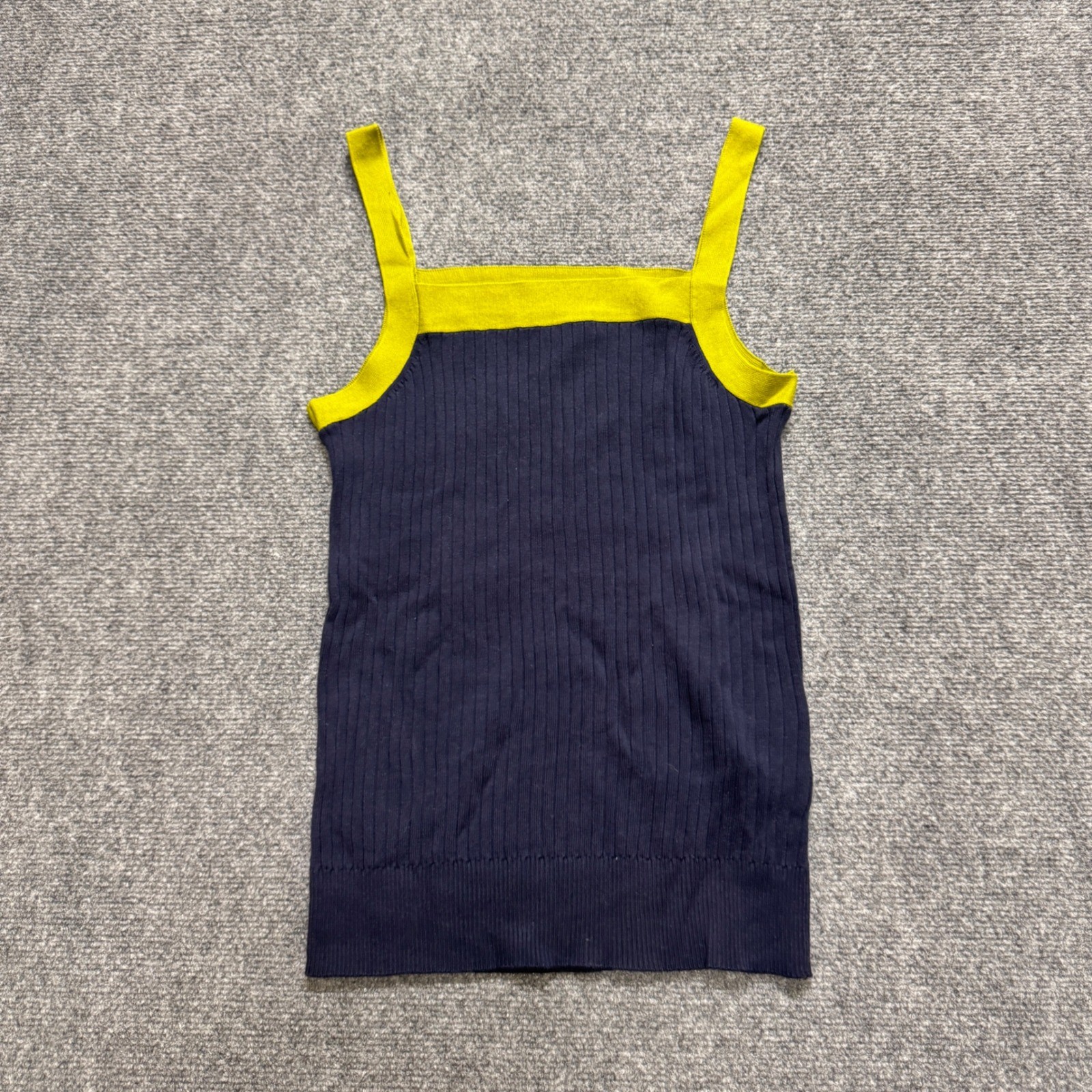 VTG Old Navy women’s Tank top size L Navy Blue Neon Green Y2K Grunge Cotton