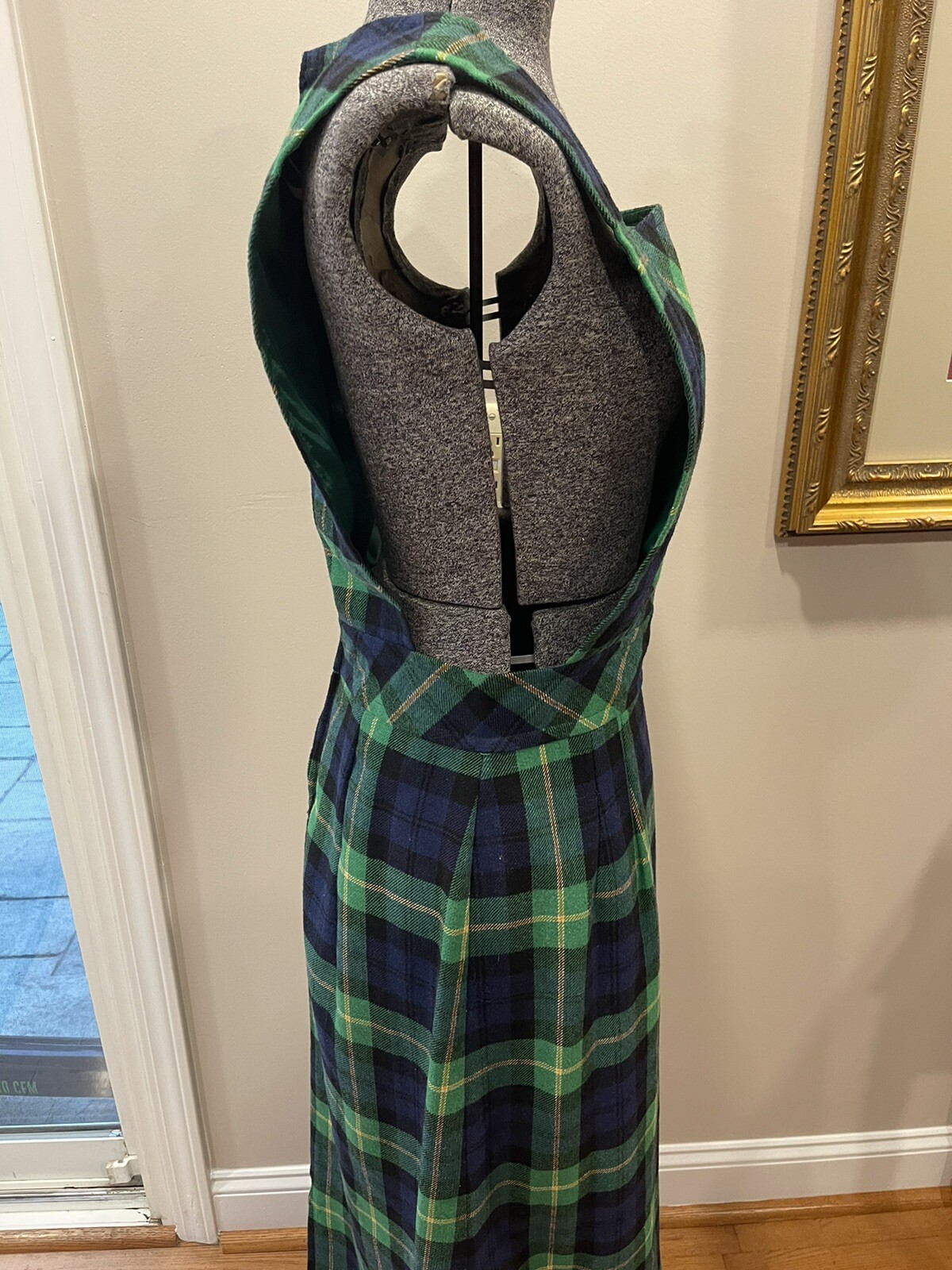 DonKenny 1970/80s Tartan Plaid Pinafore Jumper Jr 15/16-Maxi Dress- Winter/xmas