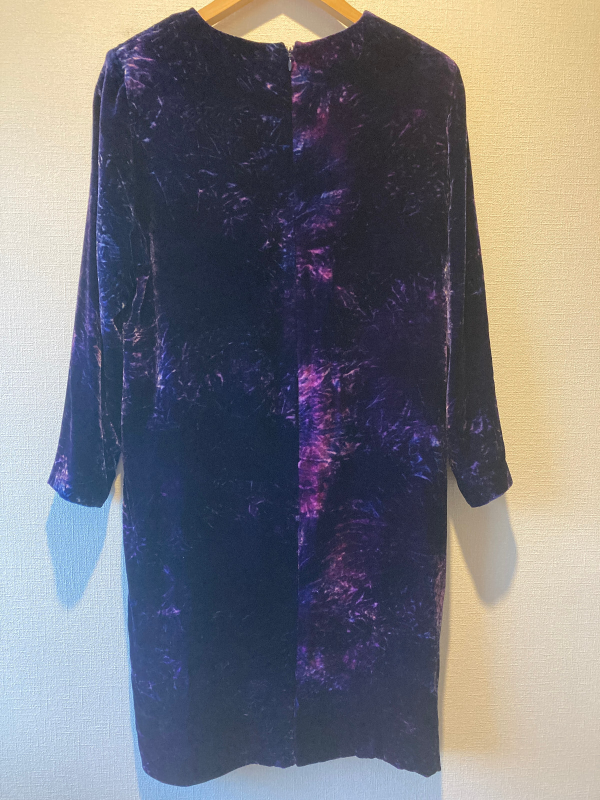100% Silk High Grade Women’s Velvet Dress Vintage Leman Japan-made Cupra Lining
