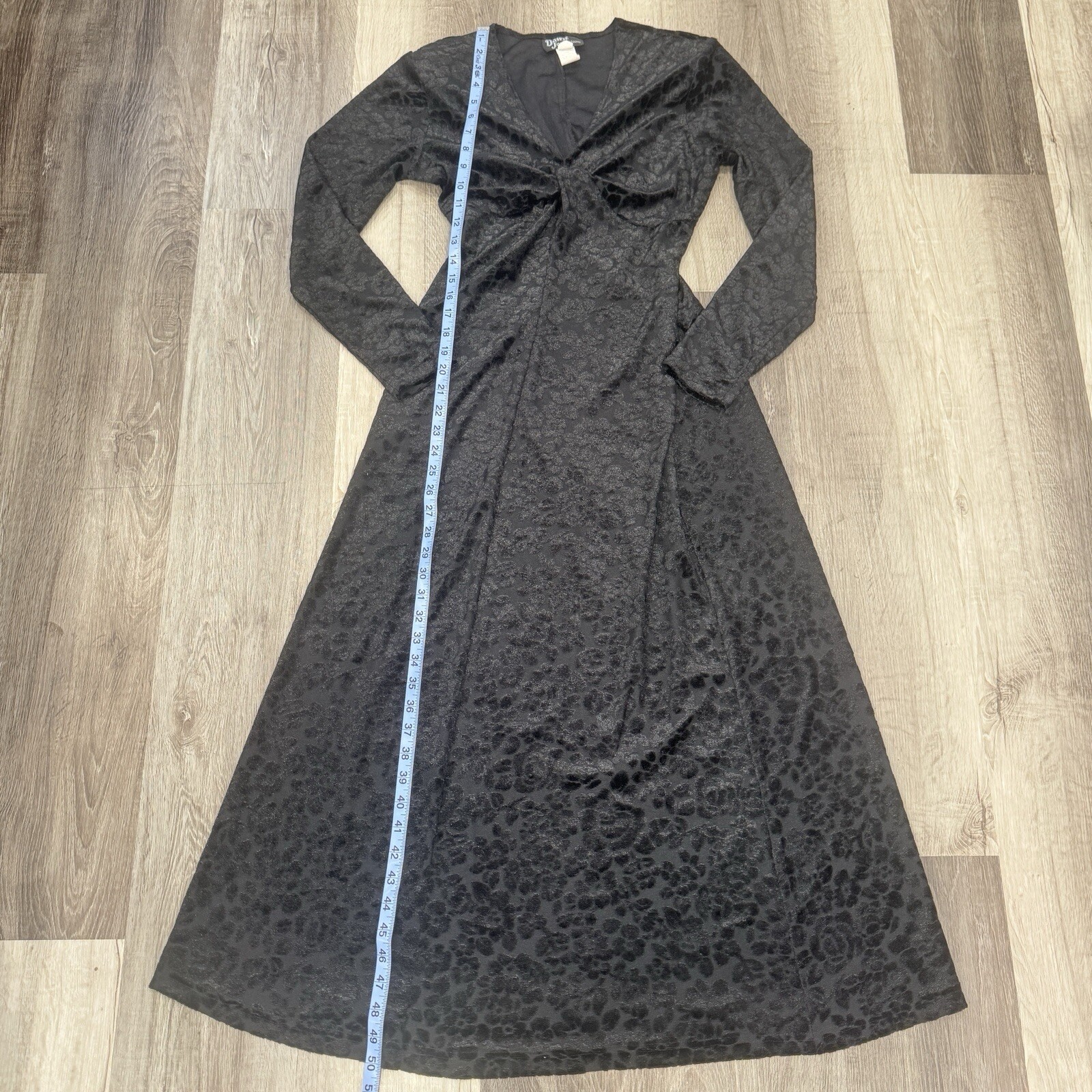 Vintage Dawn Joy Velvet Long Sleeve Maxi Dress Womens 9-10 Whimsigoth Witchy