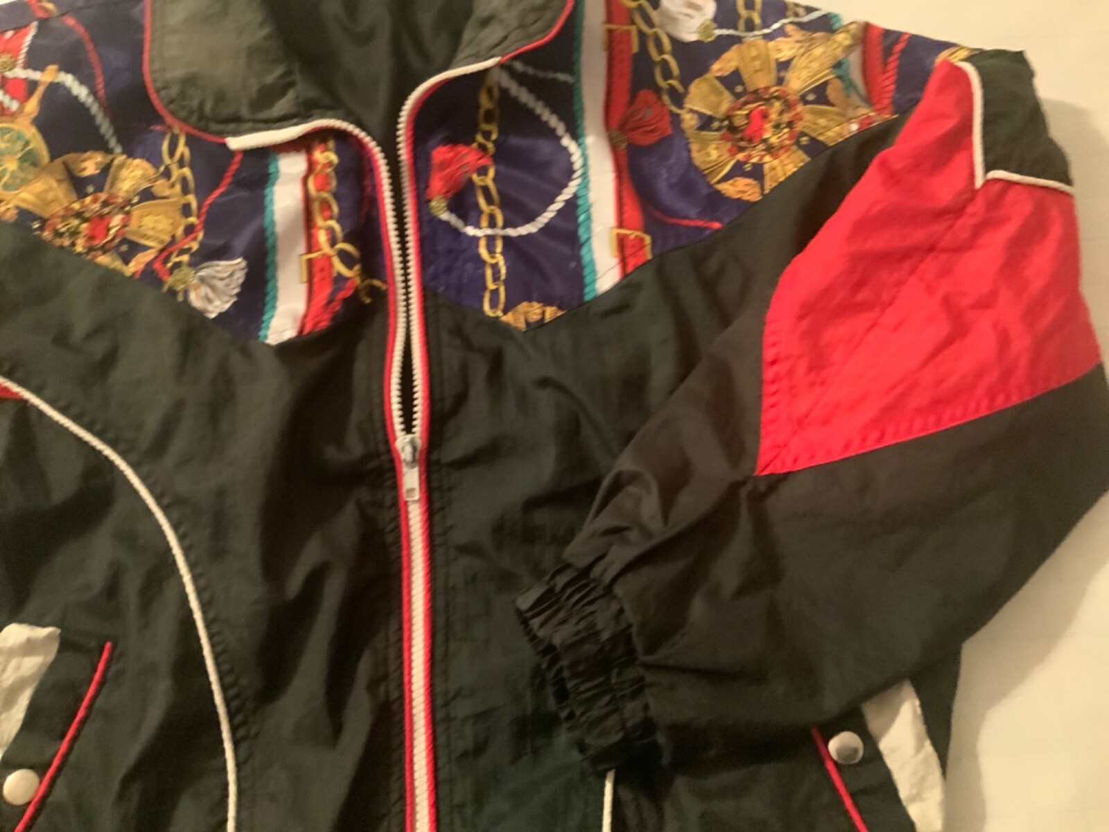 Rock Creek Hip Hop 80’s Retro Patchwork Windbreaker Jacket Multicolor Vintage S