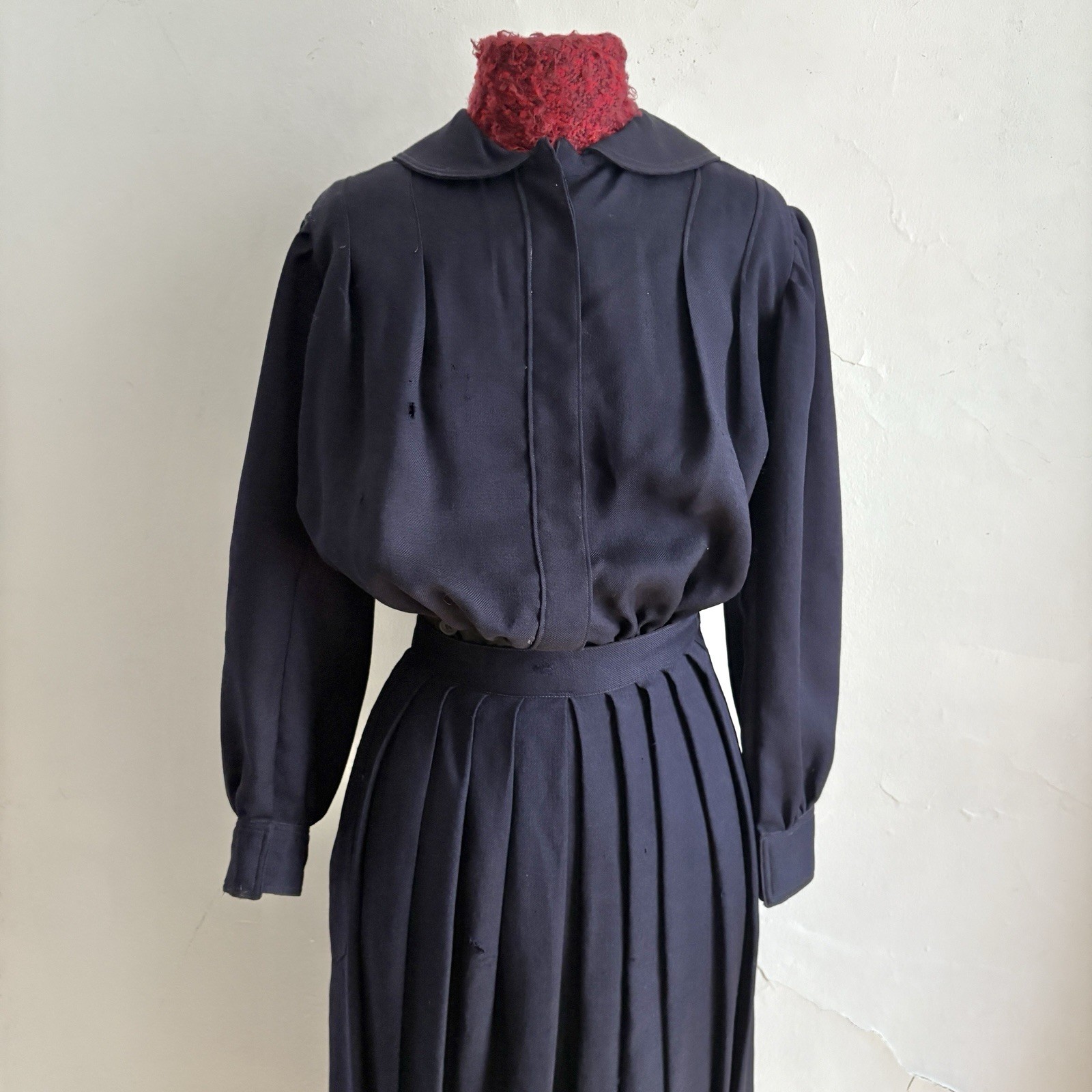 Antique Edwardian Blue Wool Gym Suit Jumpsuit 1911 Vintage Sports