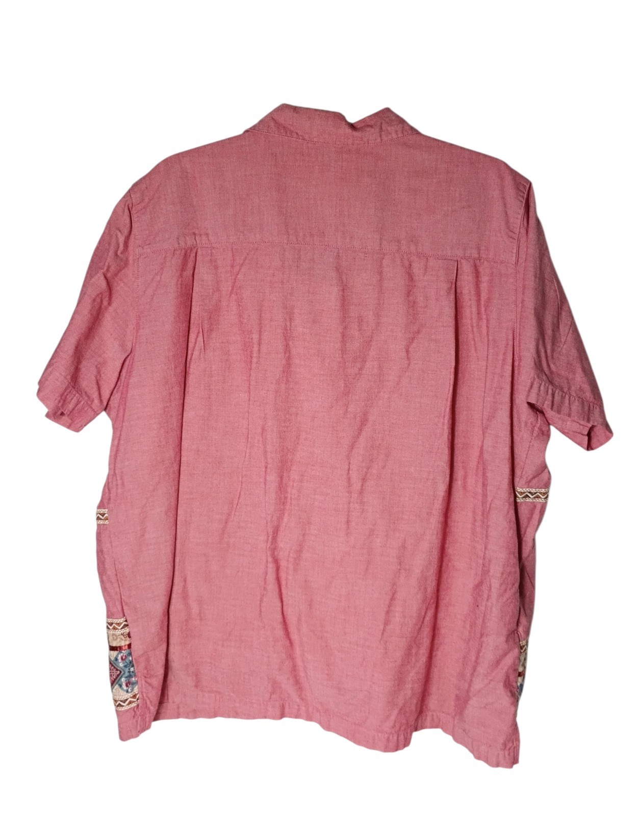 Bobbie Brooks Cotton Patchwork Button Top 22W/24W Peasant Boho Artsy