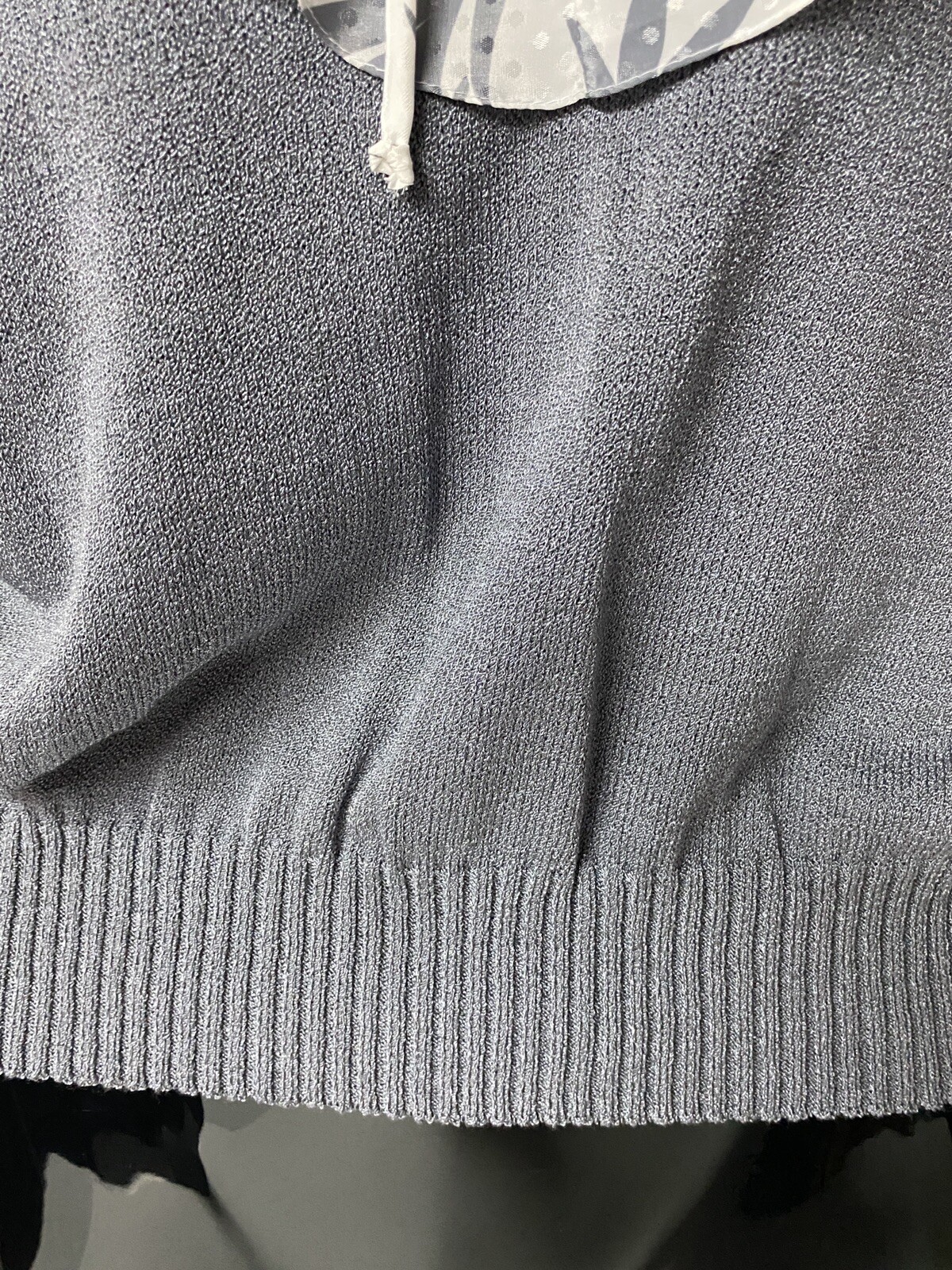 Anthony Sicari Double Ruffle Collar Vintage 80’s Gray Womens Sweater Size 10 USA