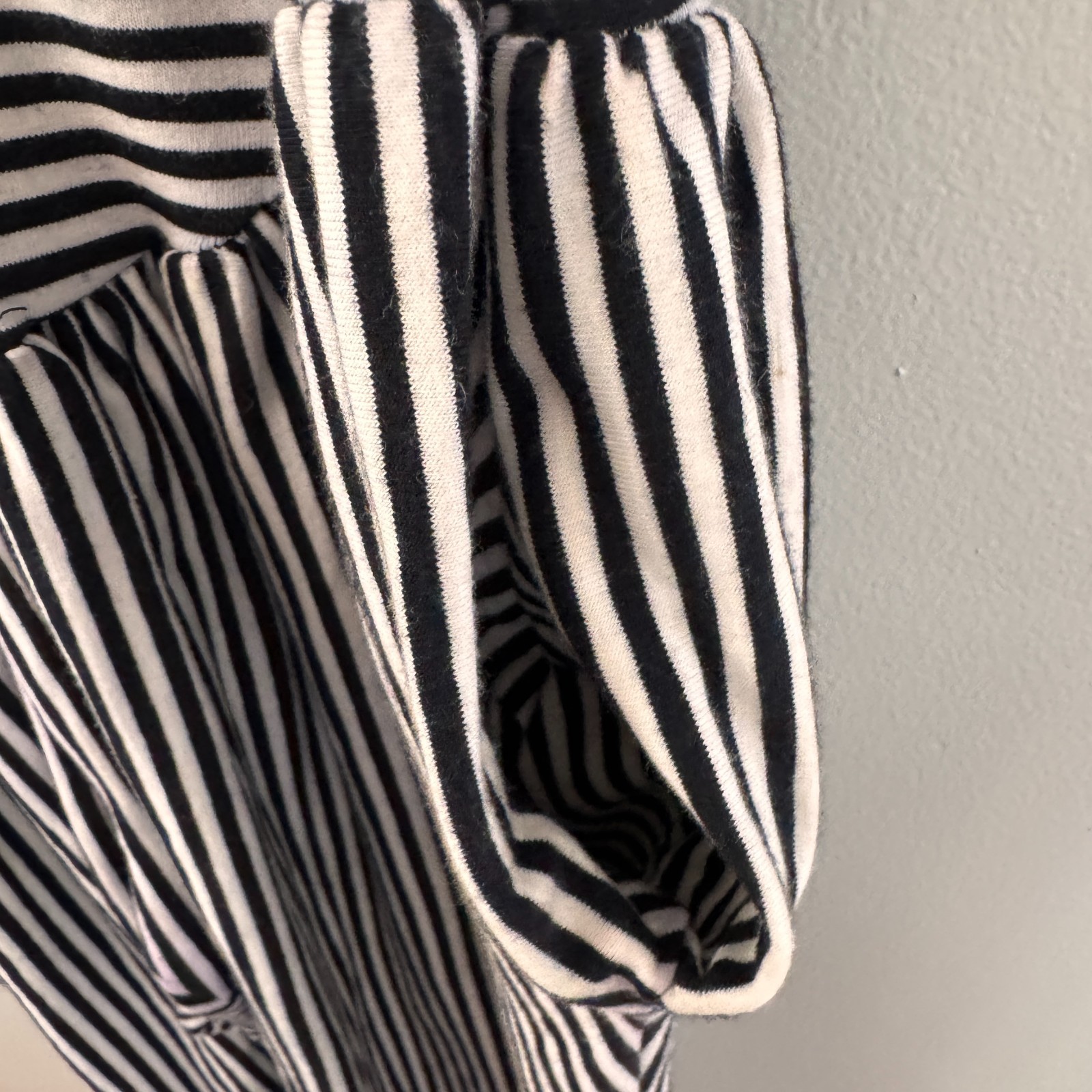 80s vtg BETSEY JOHNSON Black White PUNK LABEL Striped SNAPS Jumpsuit Catsuit S