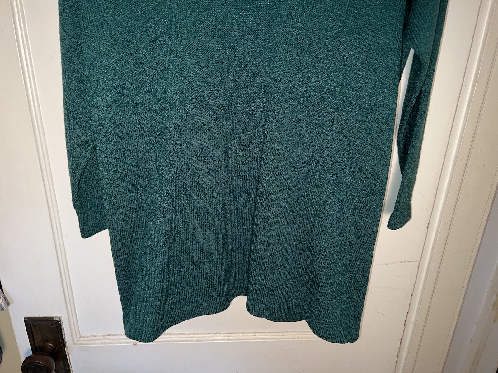 Helen Hsu Vintage Santana Knit Long Cardigan Sweater Green Size L. d50