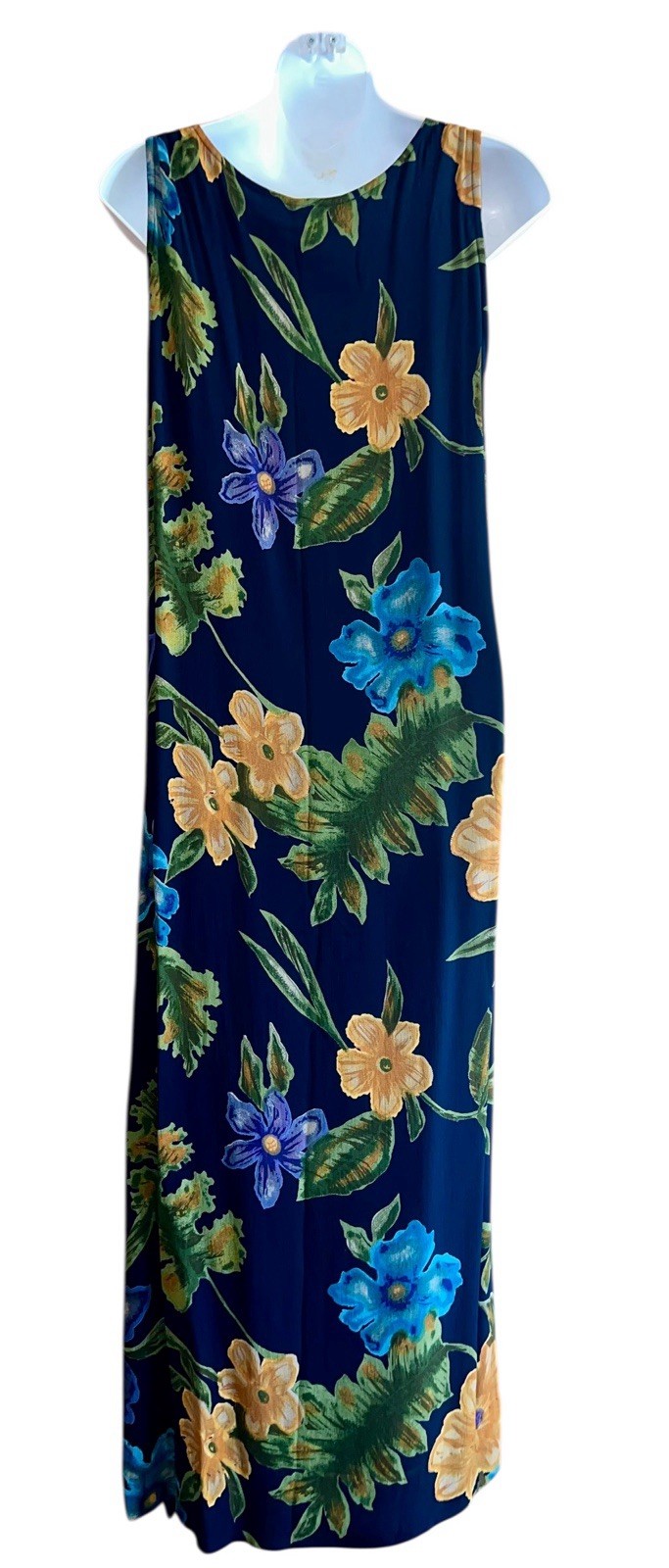 Vtg Chico’s Design Floral Sleeveless Resort Maxi Vacation Shift Party Dress S