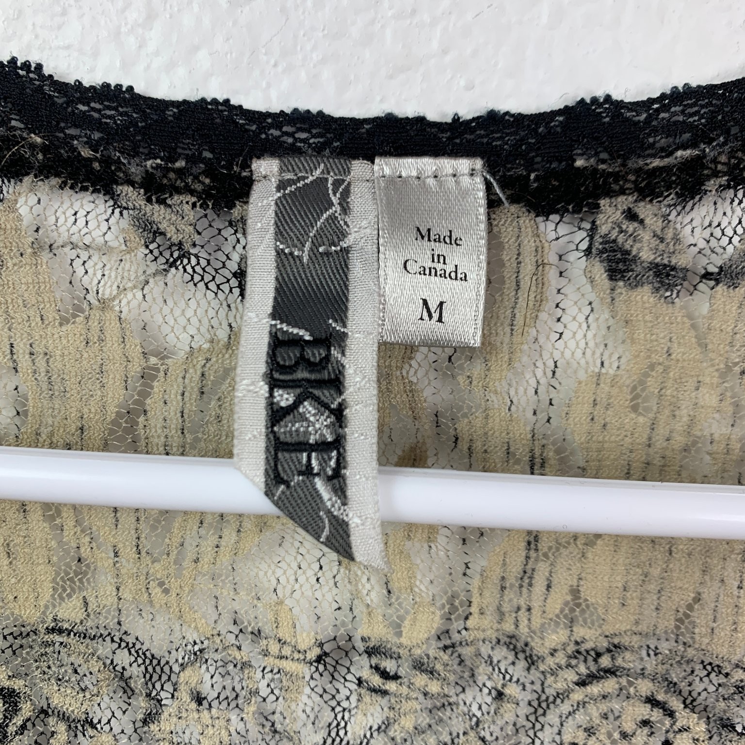 Vintage BKE Lace Shirt Womens M Black Sheer Canada Whimsigoth Romantic Coquette