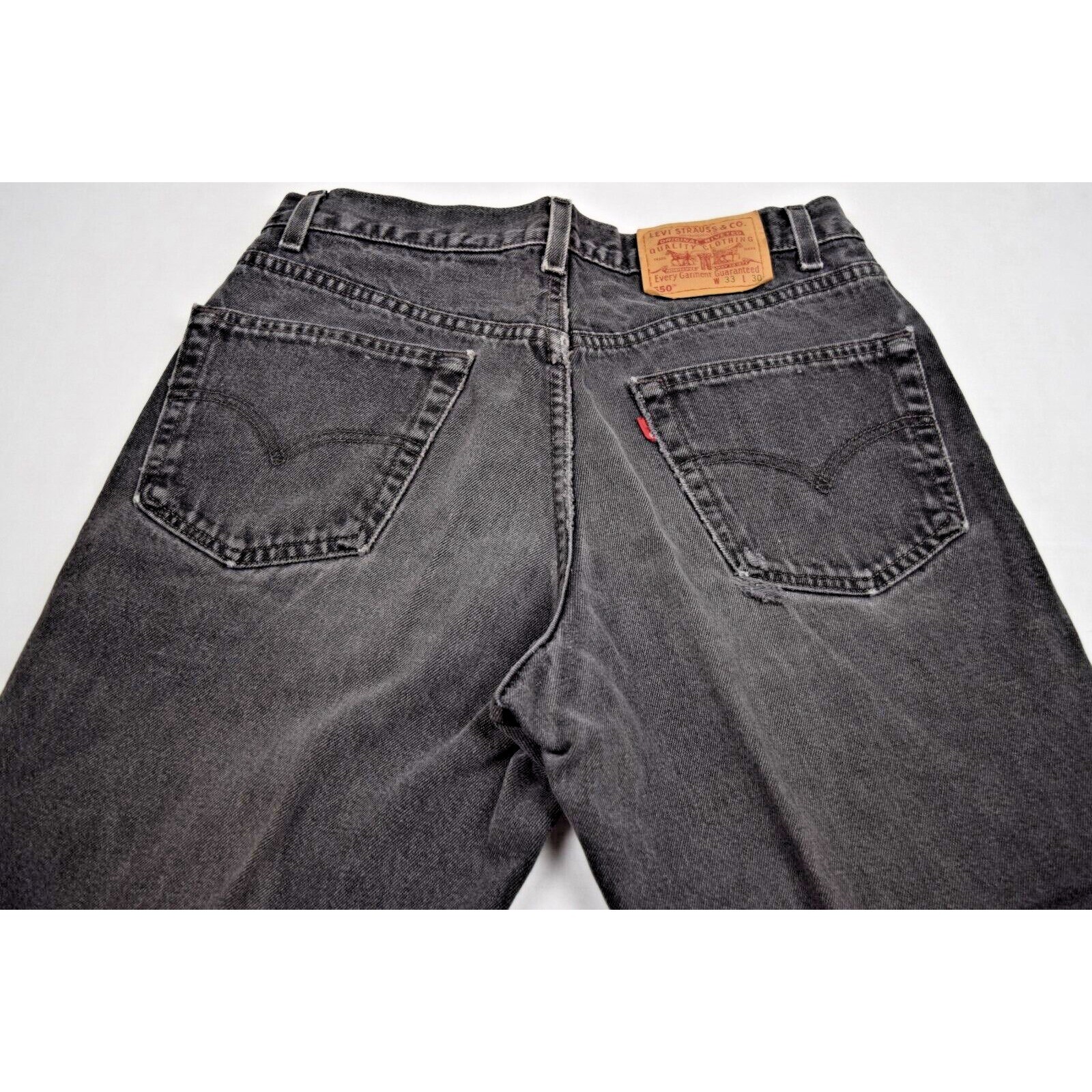 Vintage Levis 550 Jeans Black Relaxed Fit 33 x 30 Faded Black Made USA 1999
