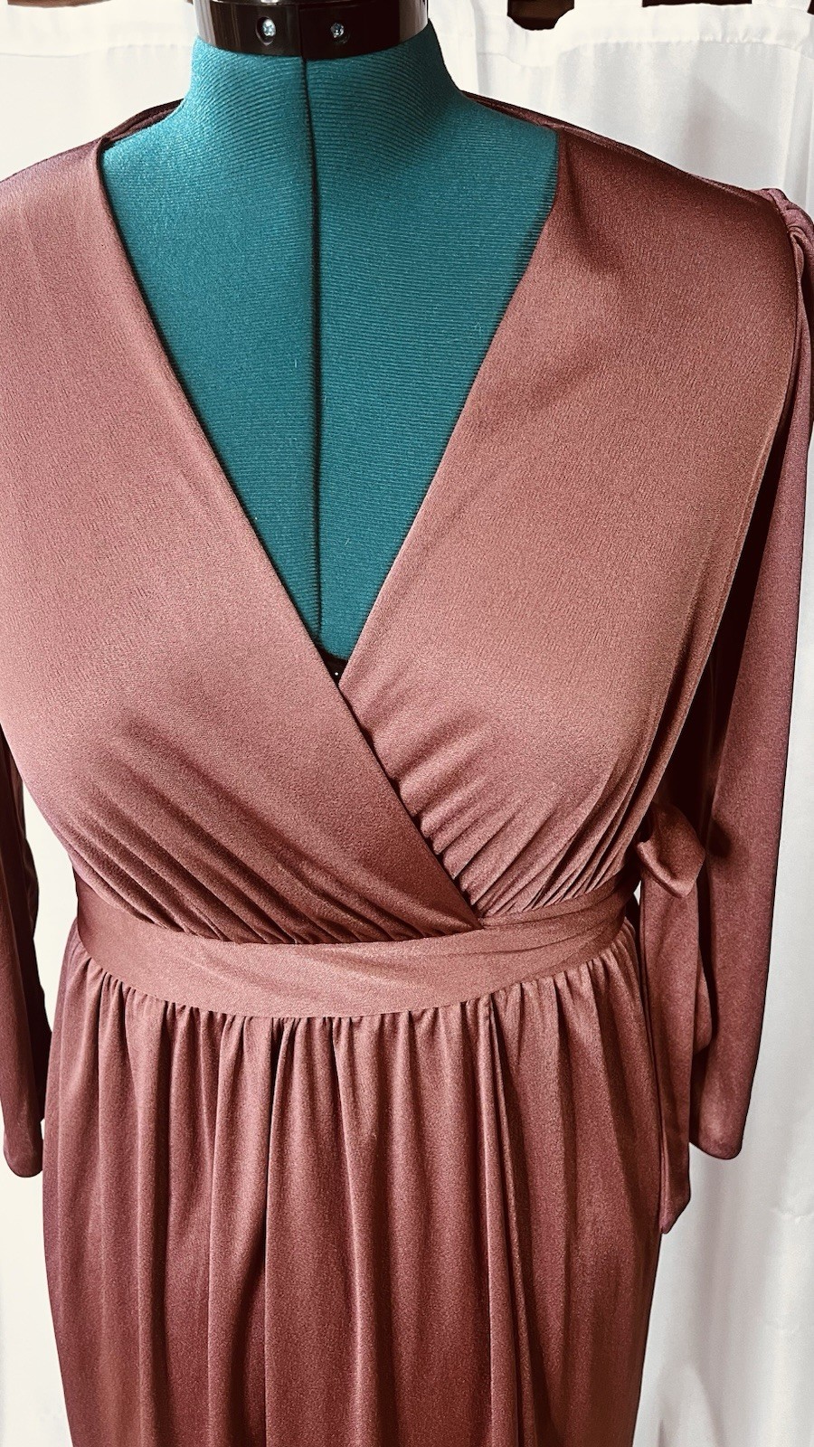 Vintage 70s Miss Elliette Wrap Dress Metallic Wrap Dress Size Sm/Md