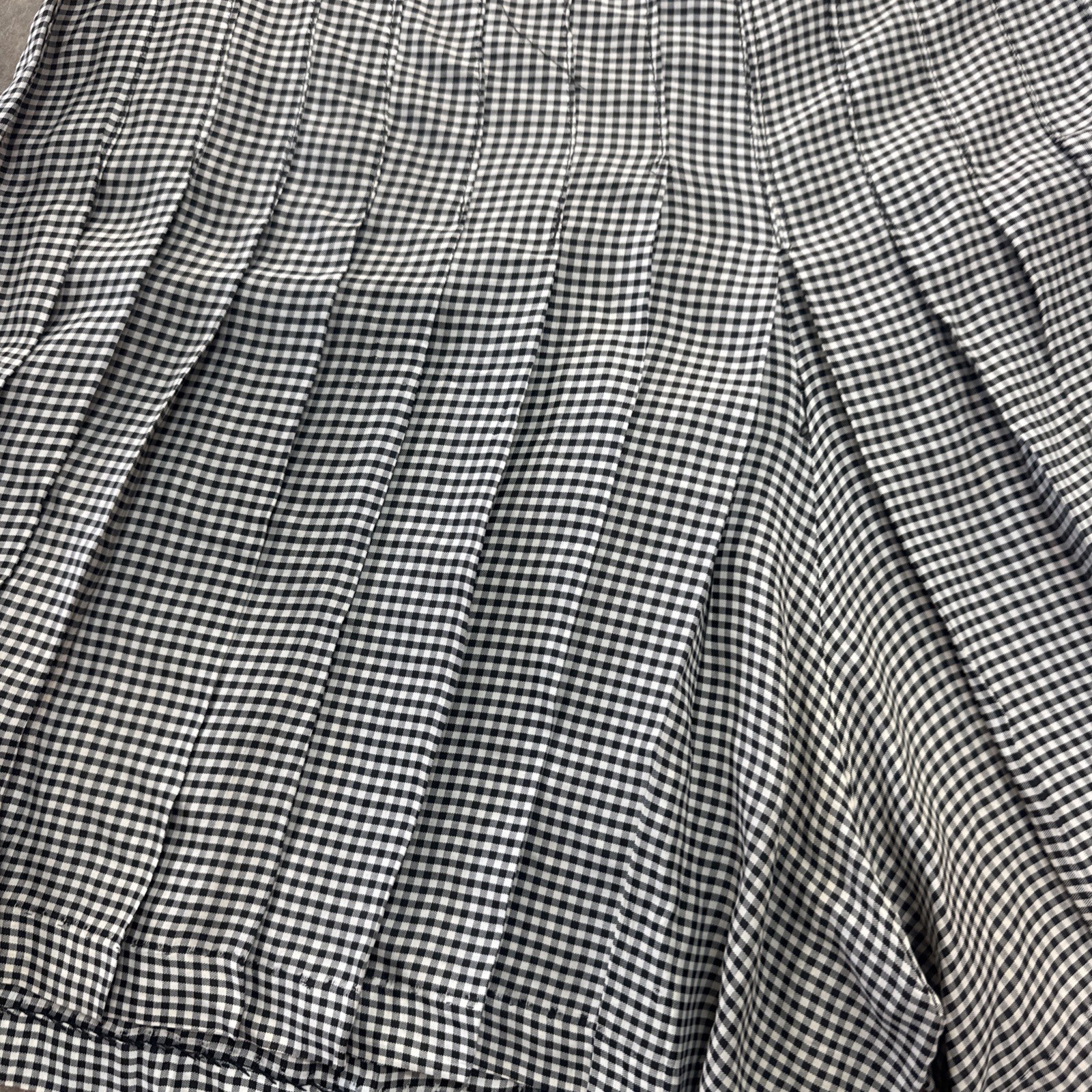 Vintage 1930s Checkered Black&White Rayon Pleated Shorts Sportswear Tennis