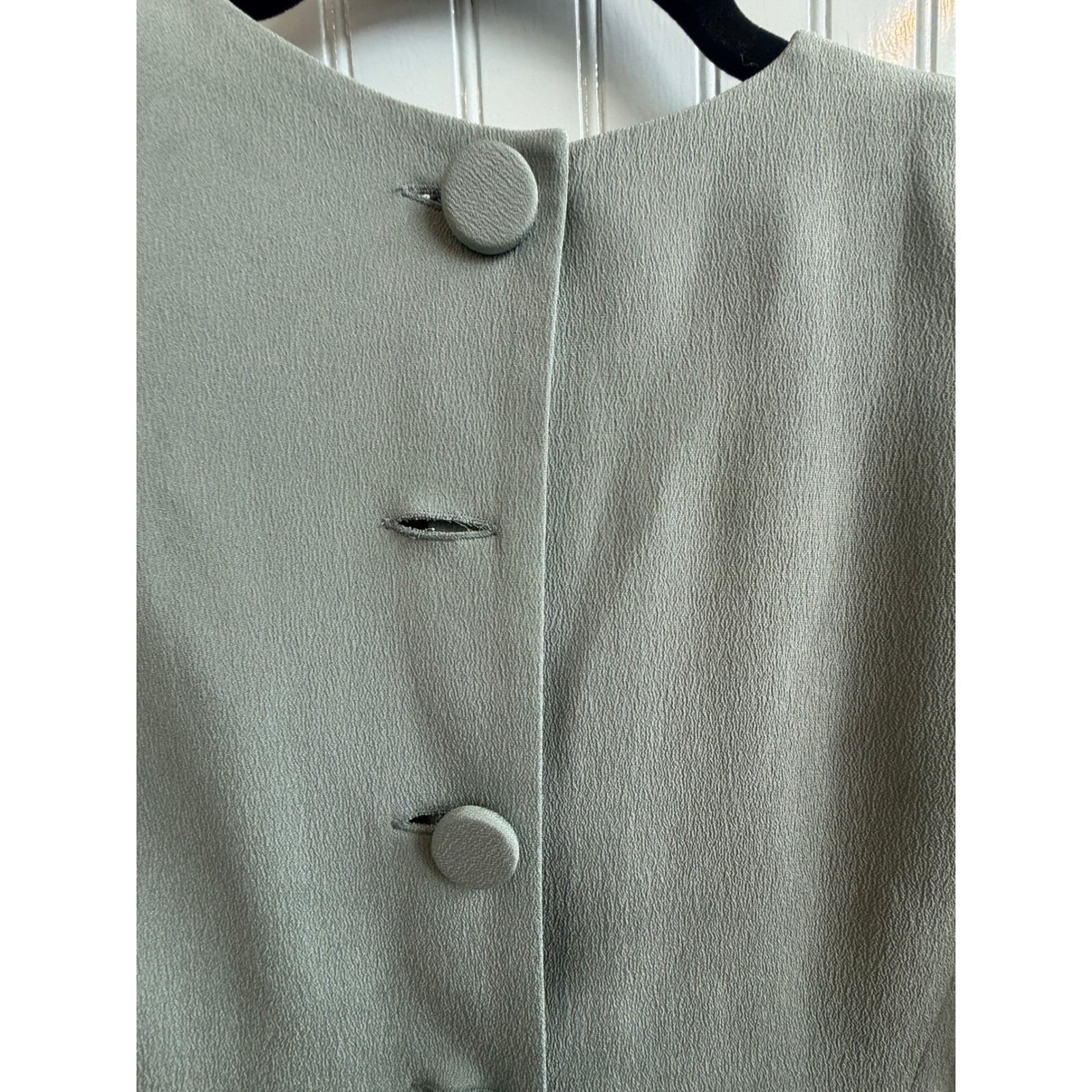 VTG Preview Collection Teal 100% Silk Button Back Sheath Dress 6 Wedding Guest