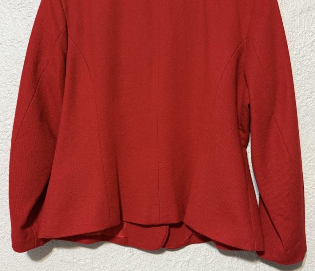 Vintage 90s Savannah Red 100% Pure New Wool Blazer 3 Button Size M/L