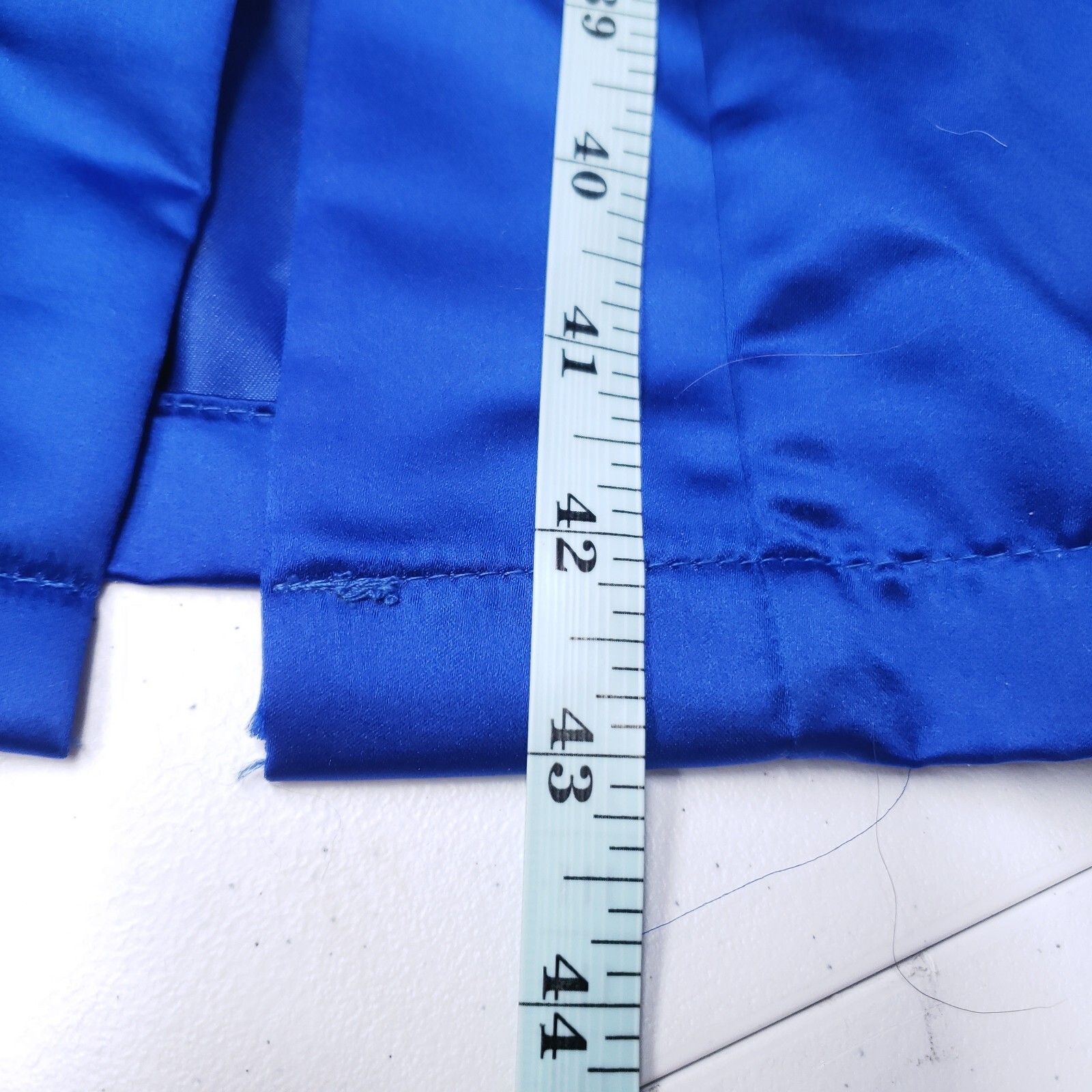 VTG Made In Korea Blue Silk Hand Embroidered Dragon Kimono Robe Lined Sz M