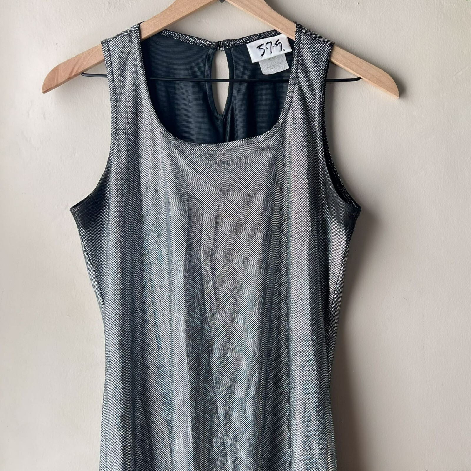 Vintage Women’s 579 Hologram Mini Dress Silver Disco Size 7