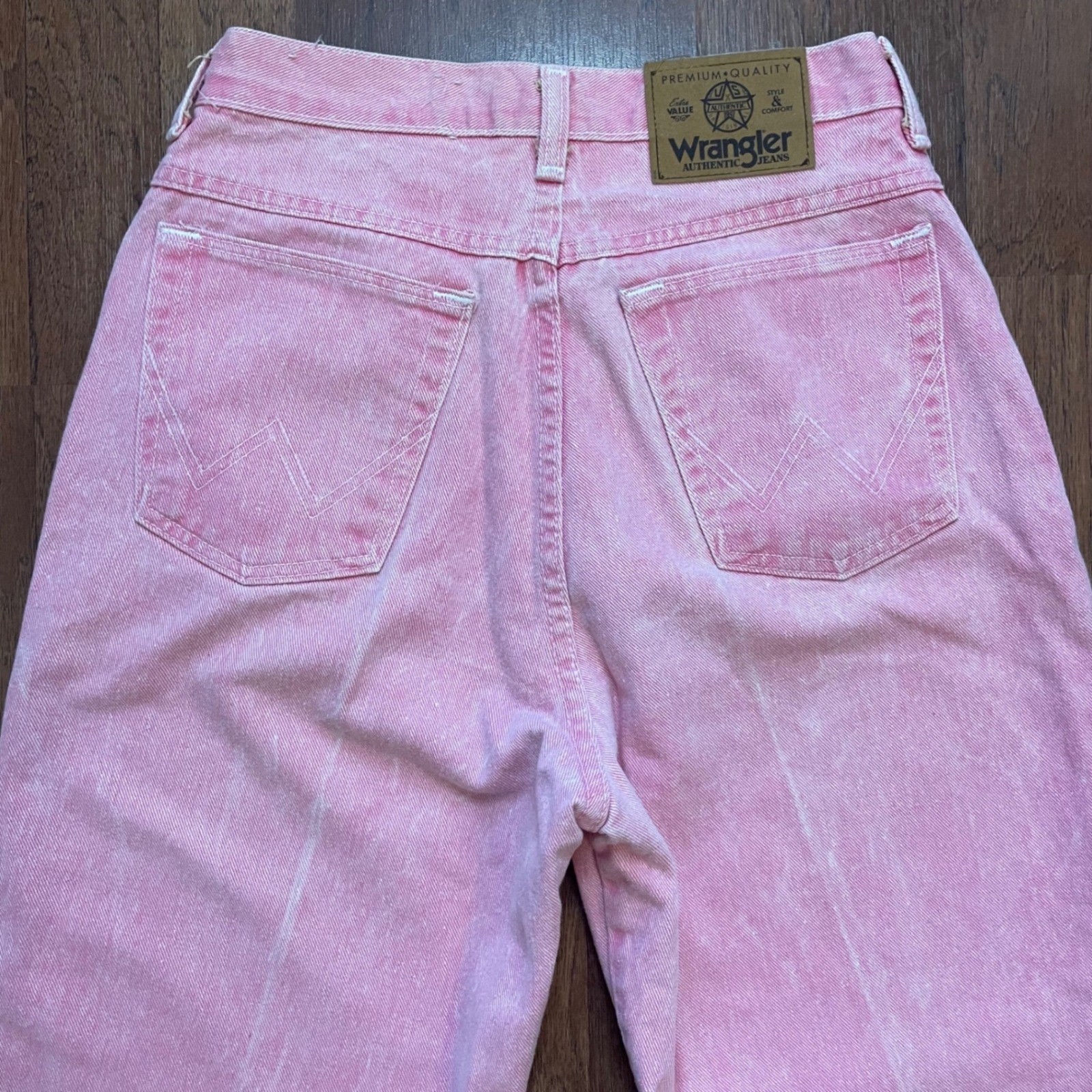 Vintage Wrangler Pink Acid Wash High Waisted Tapered Jeans 981JRPK Made in USA 9