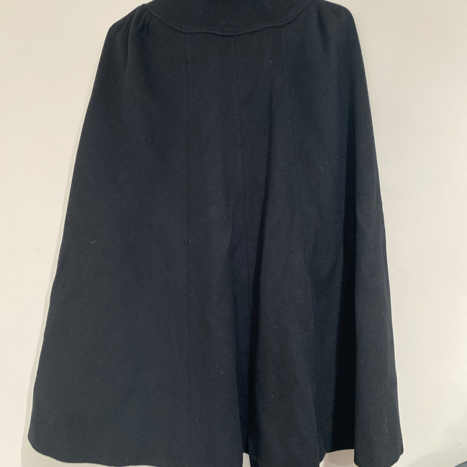 Vintage Youthcraft Cape Coat Black Wool Opera Cloak Shoulder Drape