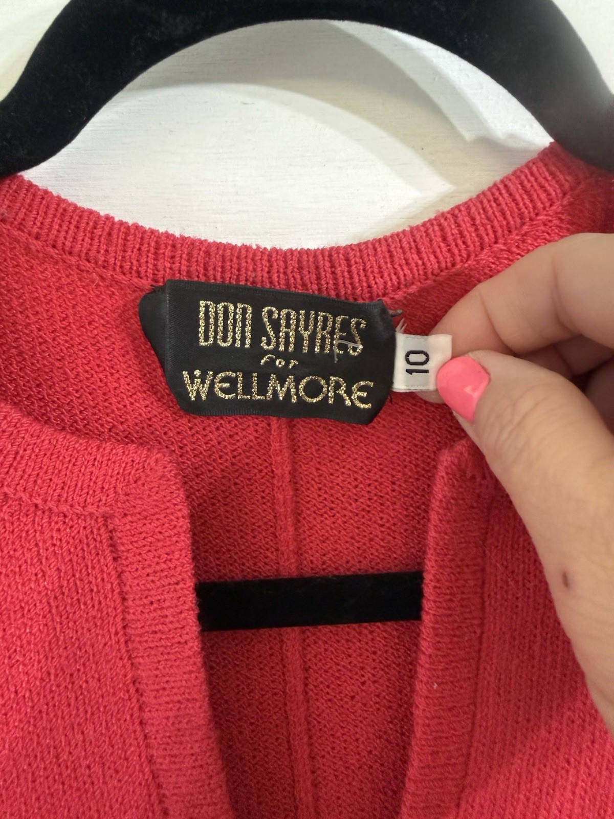 Vintage Don Sayers for Wellmore Dress 10 Pink Black Colorblock Knit Rayon Wool