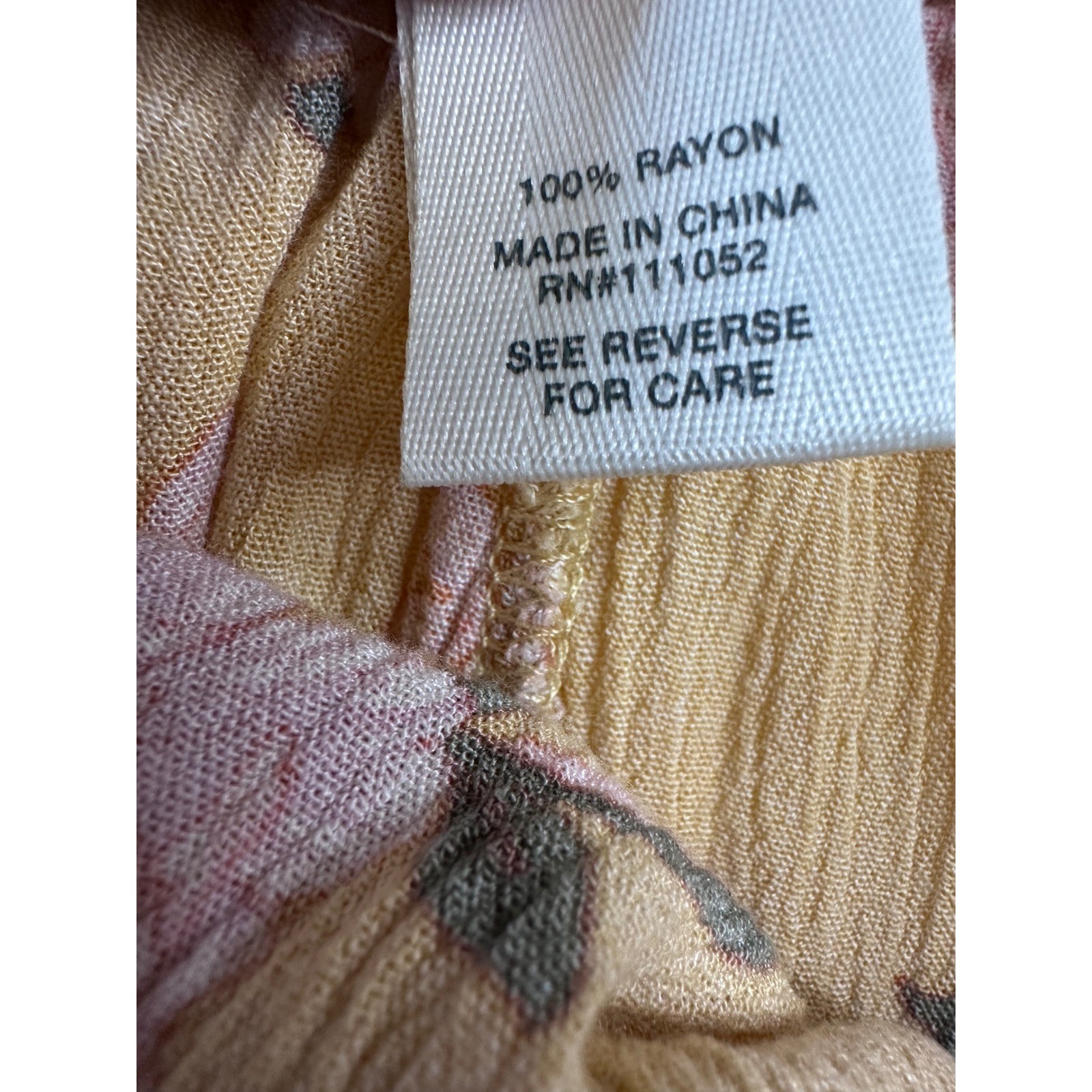Vanilla Star Yellow Floral Ruffle Shorts XL Pink Roses Elastic Waist Rayon Crepe