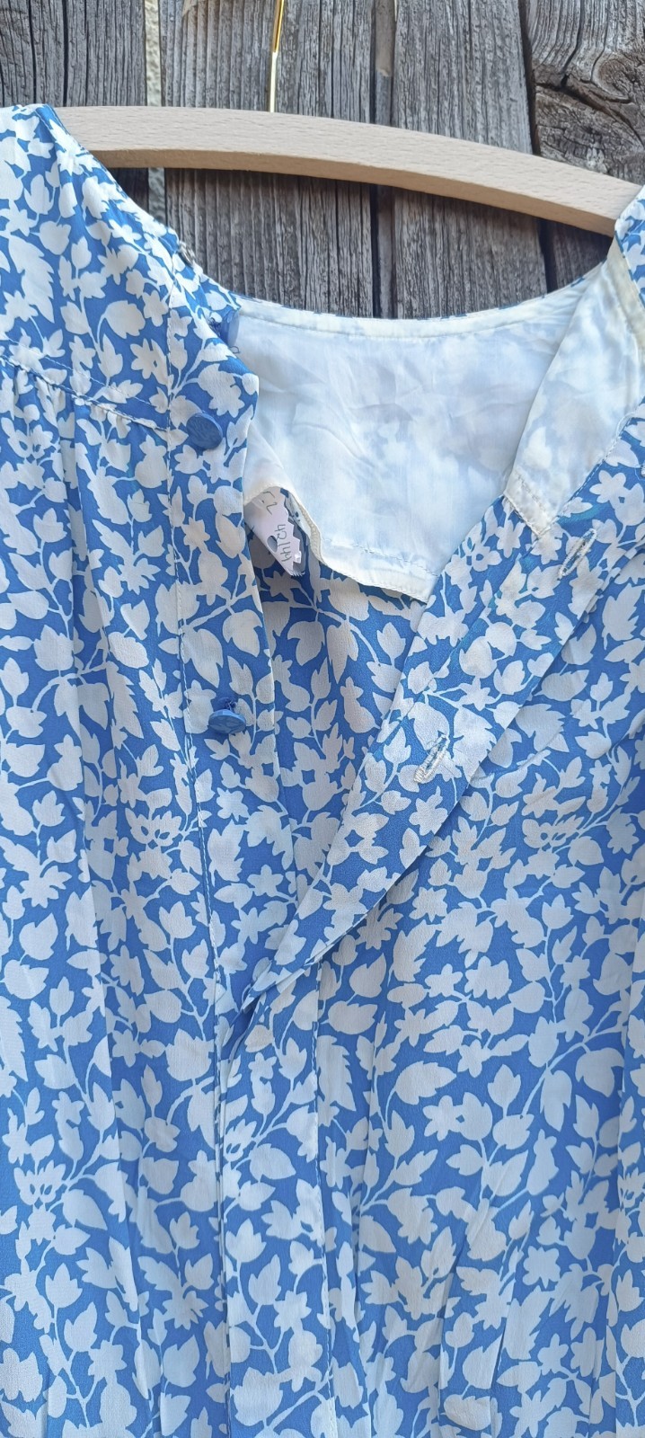 True Vintage 50s Dress Womens M 40 Blue White Hand Stitched Rockabilly Swing