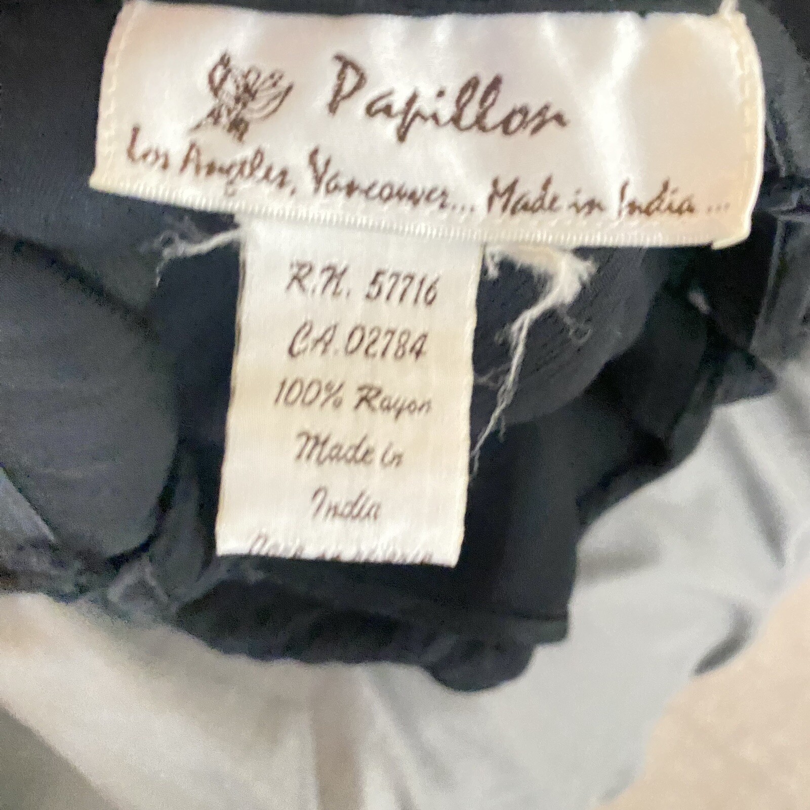 Vtg 90’s Papillon Embroidered Satin Asymmetrical Hemline Midi Med